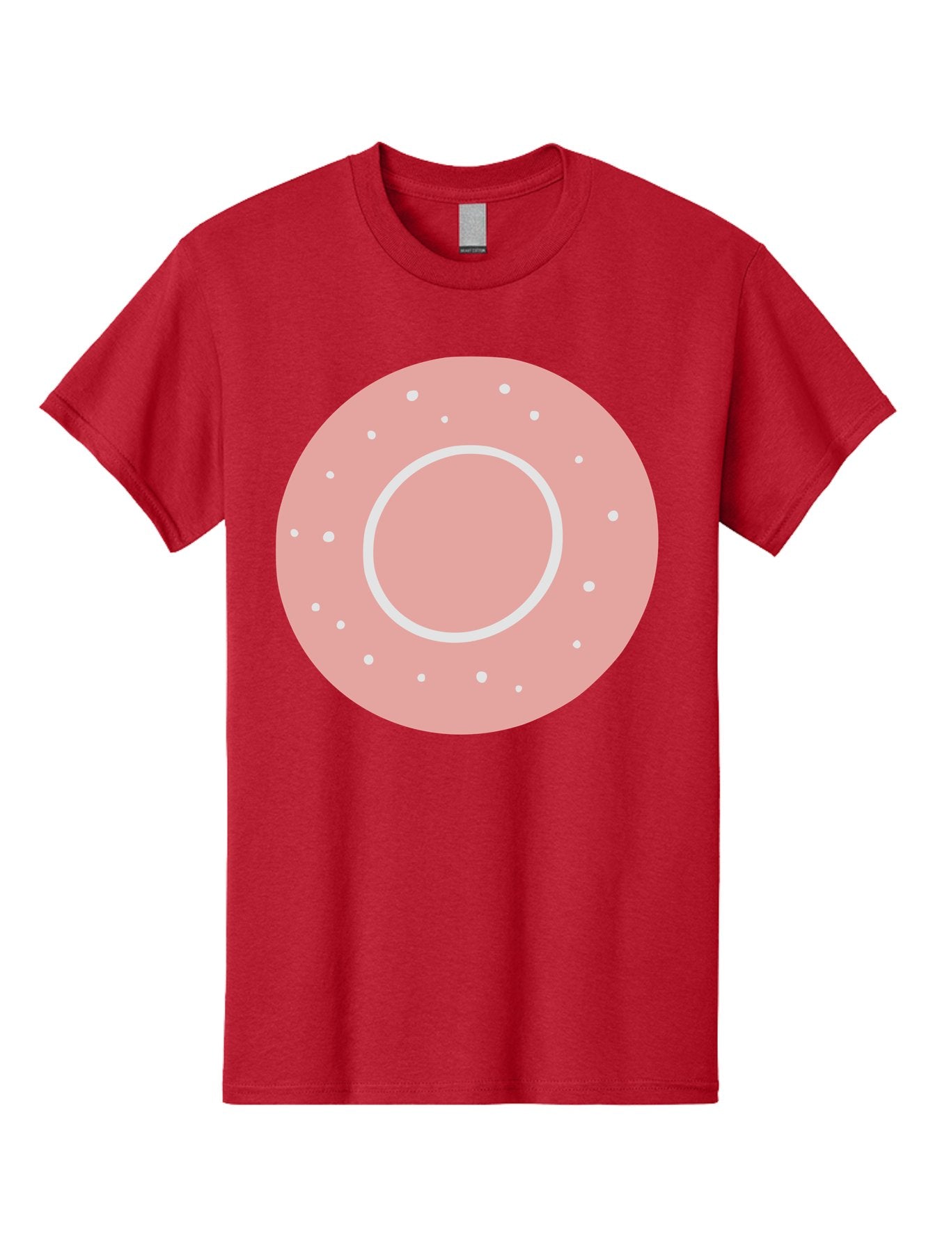 Donut Men'S Graphic Tee, 100% Cotton, Comfortable Casual Summer Wear, Machine Washable, Pink Donut, White Sprinkles, Sweet Treat, Tasty Pastry, Dessert Food, Baked Good, Ring Shaped, Food Illustration, Cute Design Aac019 3