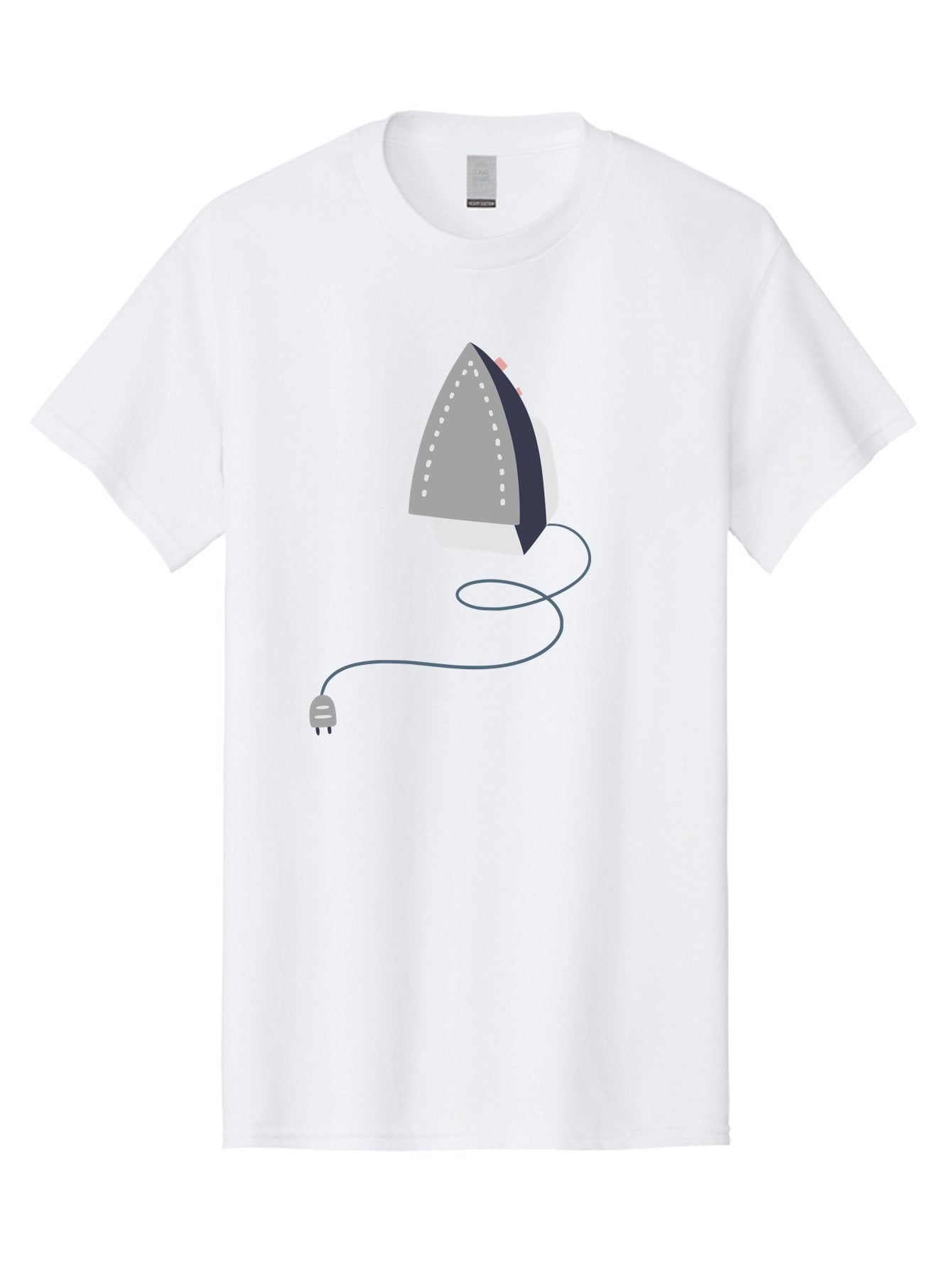 Electric-Iron Men'S Graphic Tee, 100% Cotton, Comfortable Casual Summer Wear, Machine Washable, Electric Iron, Household Appliance, Ironing Clothes, Steam Iron, Corded Iron, Domestic Chores, Laundry Day Aac024 1