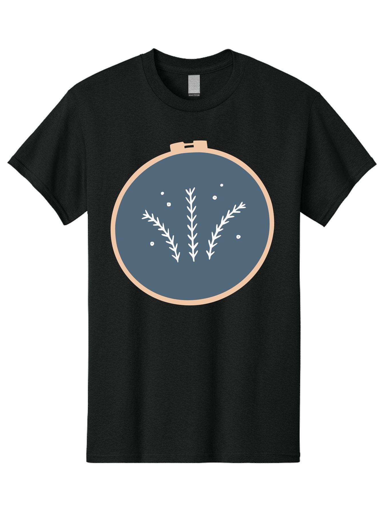 Embroidery-Hoop-1 Men'S Graphic Tee, 100% Cotton, Comfortable Casual Summer Wear, Machine Washable, Embroidery Hoop, White Branches, Gray Fabric, Stitching Pattern, Embroidery Design, Needlework, Handmade Craft, Decorative Art Aac026 14