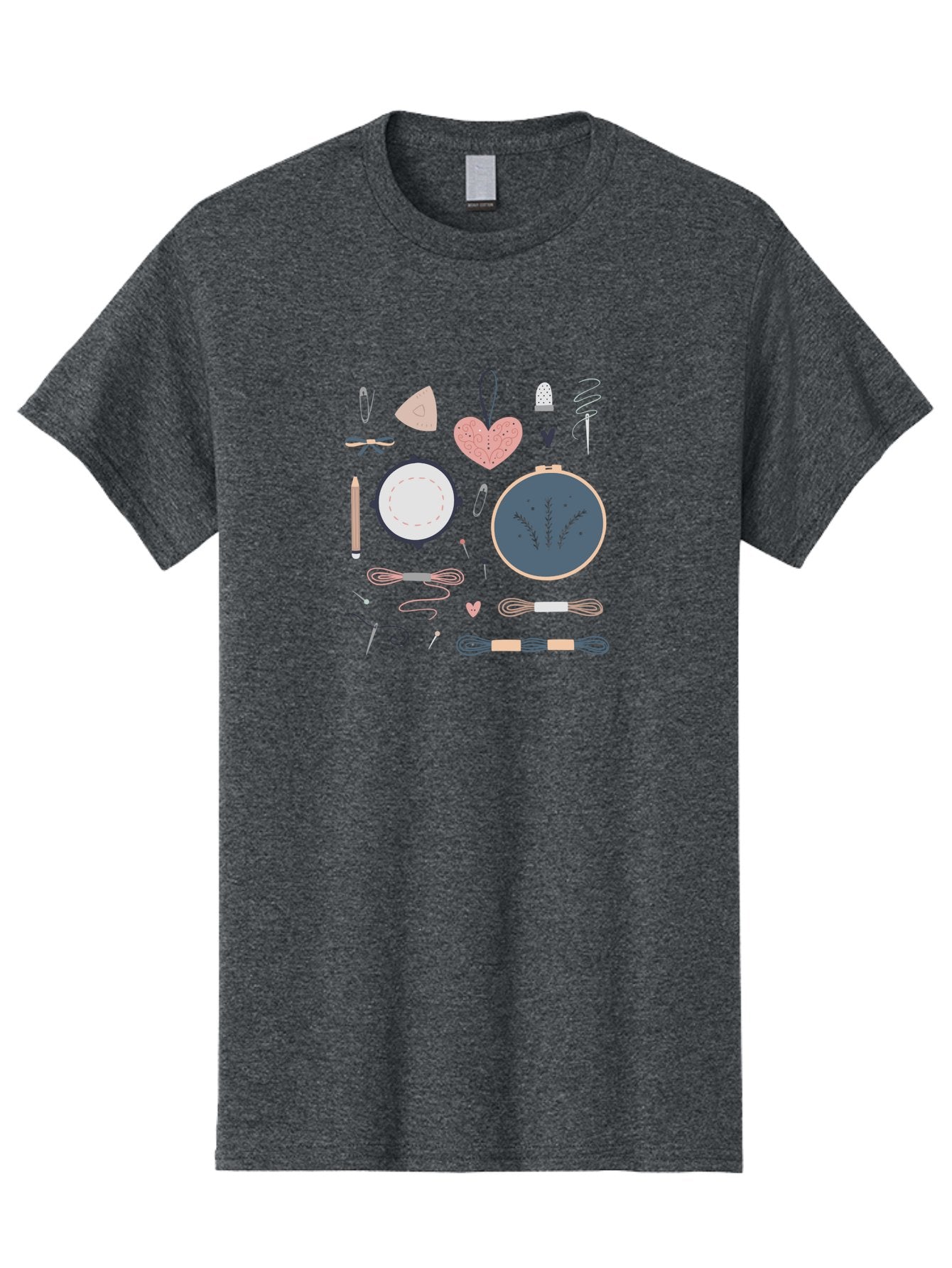 Embroidery-Kit Men'S Graphic Tee, 100% Cotton, Comfortable Casual Summer Wear, Machine Washable, Embroidery Kit, Sewing Supplies, Crafting Tools, Needlework Accessories, Embroidery Hoop, Threads, Needle, Sewing Notions, Craft Embroidery, Aac029 9