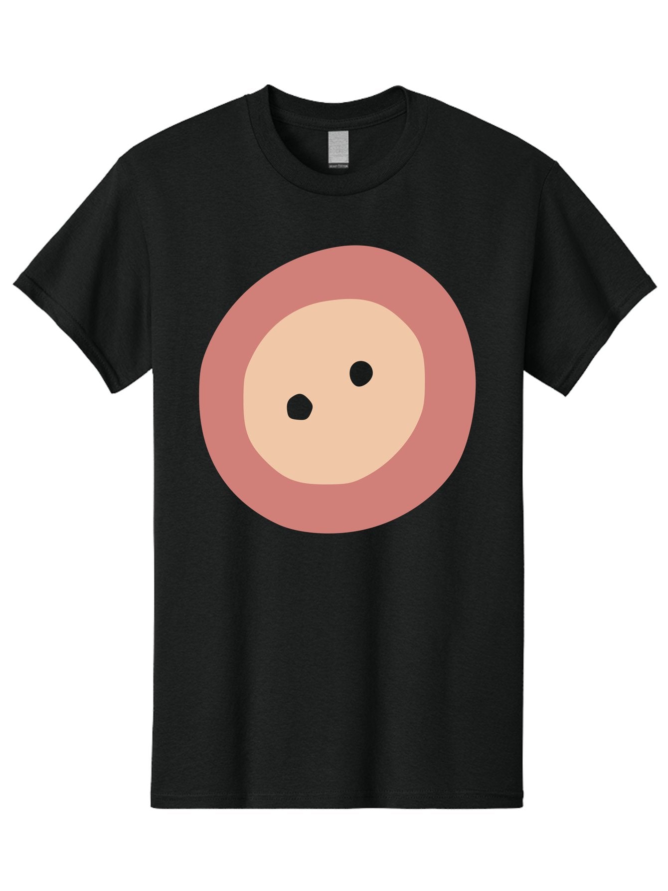 Face-With-Green-Eyes Men'S Graphic Tee, 100% Cotton, Comfortable Casual Summer Wear, Machine Washable, Simple Face, Green Eyes, Beige Skin, Pink Circle, Cartoon Character, Minimalist Design, Abstract Art, Digital Illustration Aac030 8