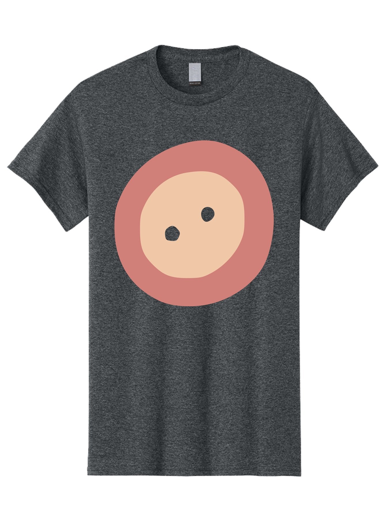 Face-With-Green-Eyes Men'S Graphic Tee, 100% Cotton, Comfortable Casual Summer Wear, Machine Washable, Simple Face, Green Eyes, Beige Skin, Pink Circle, Cartoon Character, Minimalist Design, Abstract Art, Digital Illustration Aac030 11