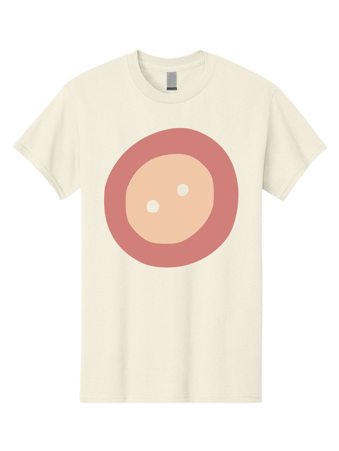 Face-With-Green-Eyes Men'S Graphic Tee, 100% Cotton, Comfortable Casual Summer Wear, Machine Washable, Simple Face, Green Eyes, Beige Skin, Pink Circle, Cartoon Character, Minimalist Design, Abstract Art, Digital Illustration Aac030 14