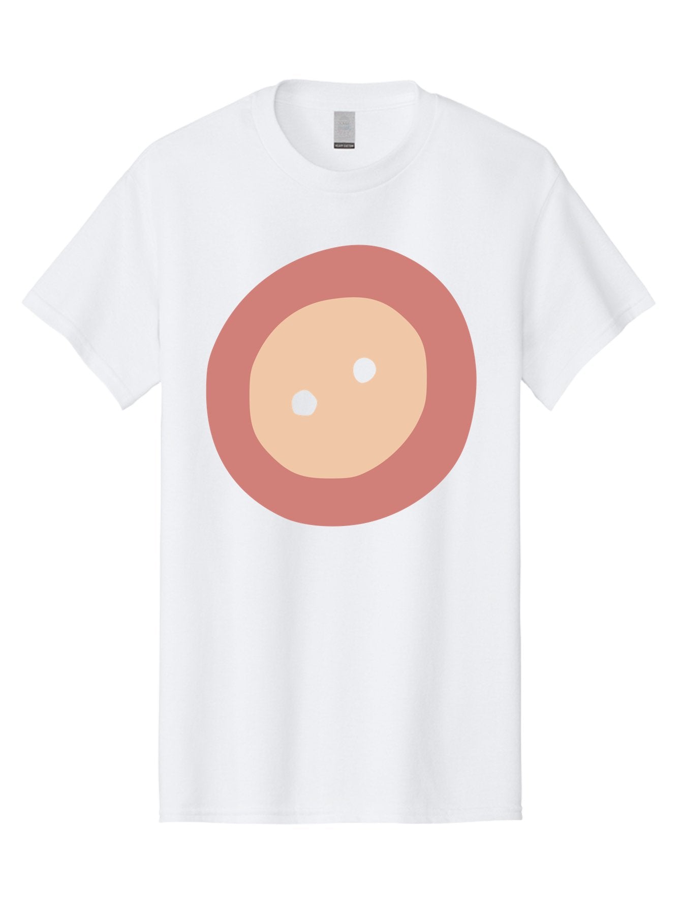 Face-With-Green-Eyes Men'S Graphic Tee, 100% Cotton, Comfortable Casual Summer Wear, Machine Washable, Simple Face, Green Eyes, Beige Skin, Pink Circle, Cartoon Character, Minimalist Design, Abstract Art, Digital Illustration Aac030 7