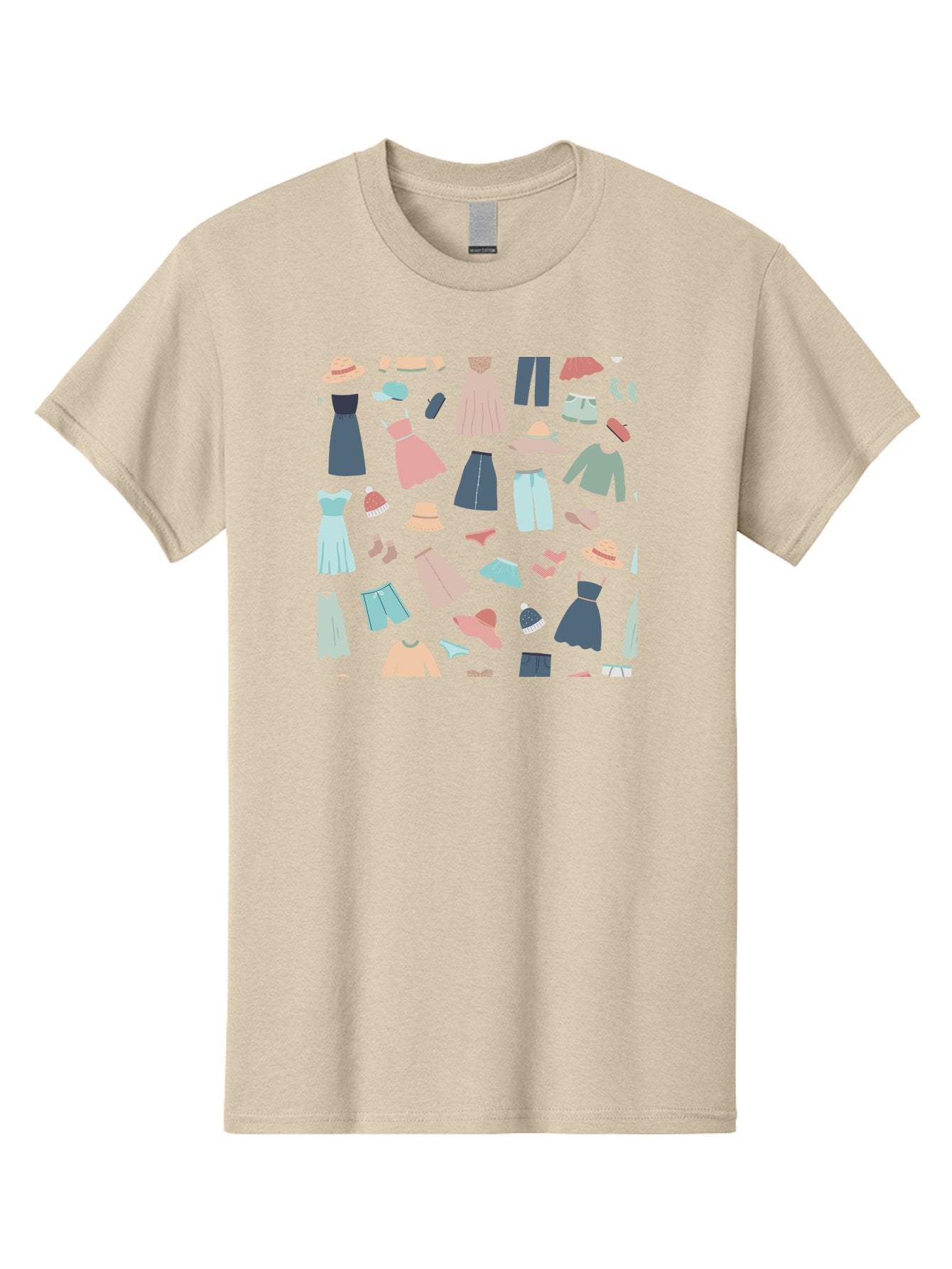 Fashion-Clothing Men'S Graphic Tee, 100% Cotton, Comfortable Casual Summer Wear, Machine Washable, Assorted Clothing Items, Pastel Colors, Fashion Accessories, Hats, Dresses, Tops, Pants, Shorts, Shoes, Casual Wear, Relaxed Fit, Aac031 14