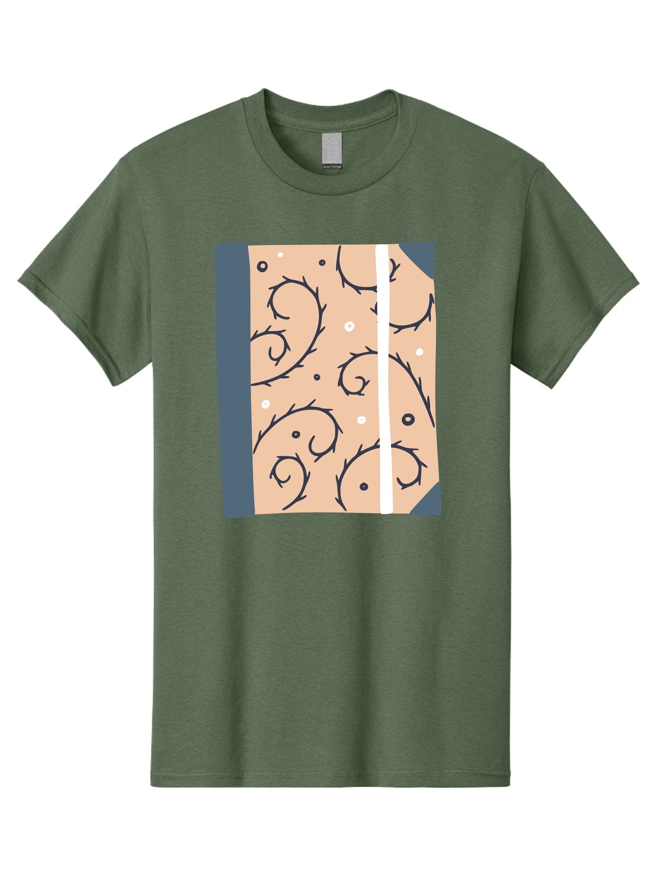 Fish-Pattern-Book Men'S Graphic Tee, 100% Cotton, Comfortable Casual Summer Wear, Machine Washable, Notebook, Journal, Fish Pattern, Peach Background, Blue Binding, Creative Design, Stationery, School Supplies, Organization Tools, Writing Pad, Aac032 14