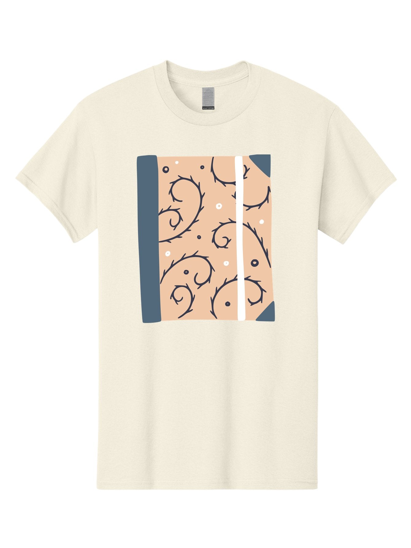 Fish-Pattern-Book Men'S Graphic Tee, 100% Cotton, Comfortable Casual Summer Wear, Machine Washable, Notebook, Journal, Fish Pattern, Peach Background, Blue Binding, Creative Design, Stationery, School Supplies, Organization Tools, Writing Pad, Aac032 8