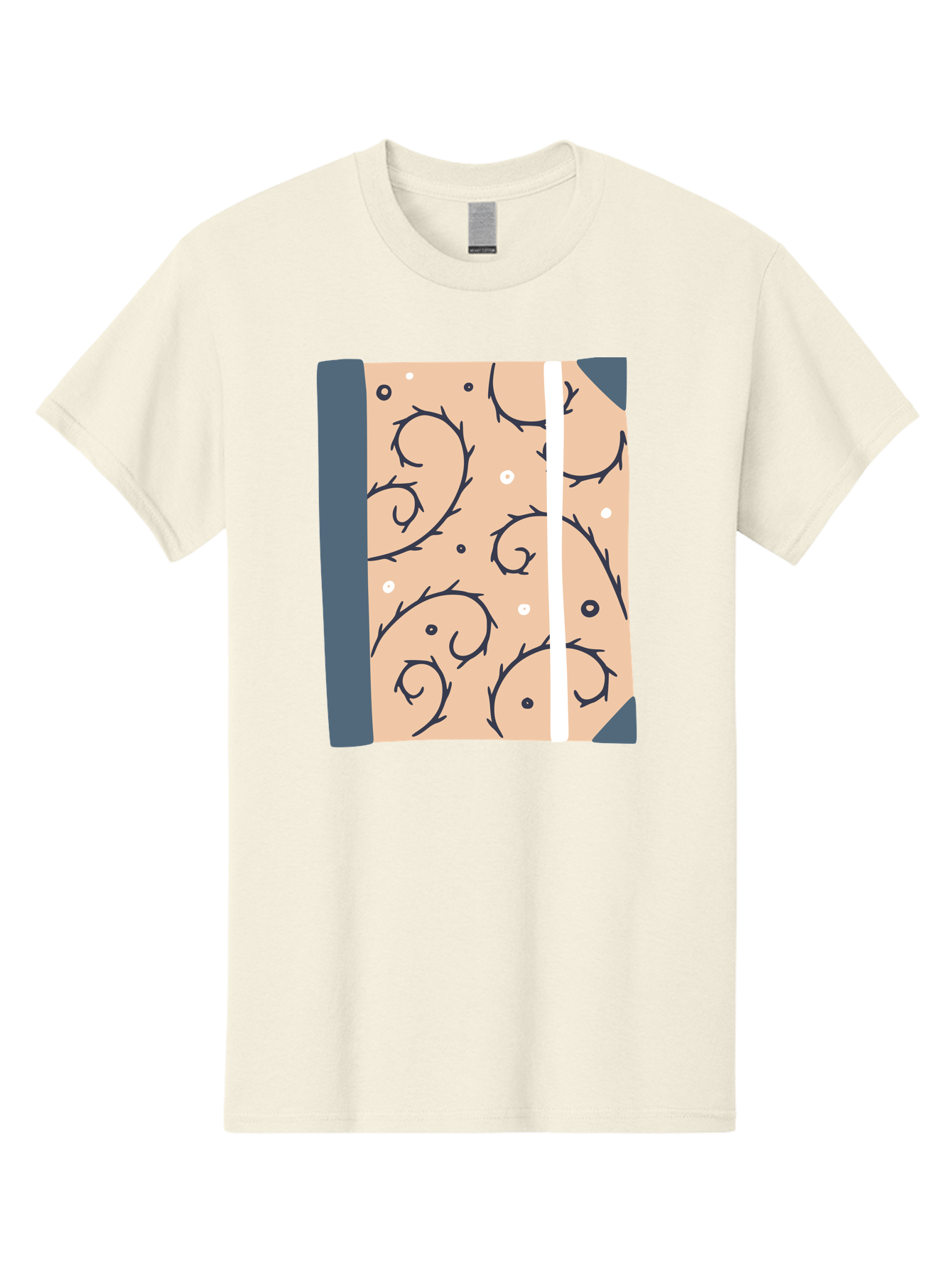 Fish-Pattern-Book Men'S Graphic Tee, 100% Cotton, Comfortable Casual Summer Wear, Machine Washable, Notebook, Journal, Fish Pattern, Peach Background, Blue Binding, Creative Design, Stationery, School Supplies, Organization Tools, Writing Pad, Aac032 11