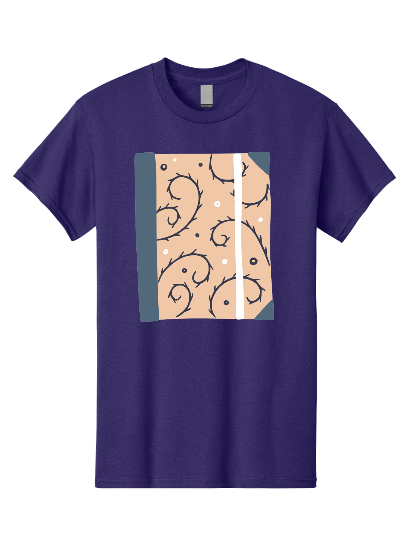 Fish-Pattern-Book Men'S Graphic Tee, 100% Cotton, Comfortable Casual Summer Wear, Machine Washable, Notebook, Journal, Fish Pattern, Peach Background, Blue Binding, Creative Design, Stationery, School Supplies, Organization Tools, Writing Pad, Aac032 19