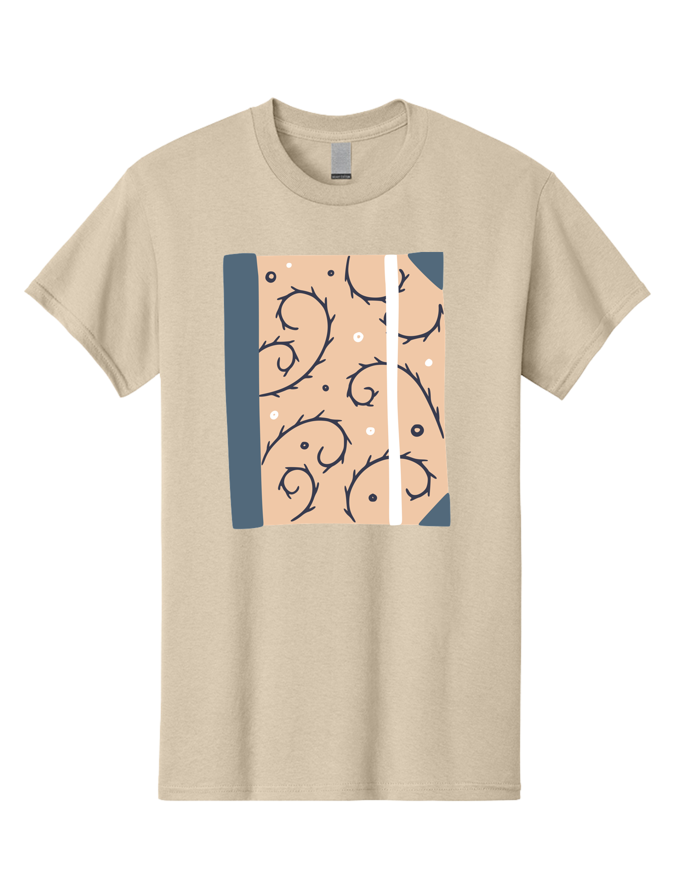 Fish-Pattern-Book Men'S Graphic Tee, 100% Cotton, Comfortable Casual Summer Wear, Machine Washable, Notebook, Journal, Fish Pattern, Peach Background, Blue Binding, Creative Design, Stationery, School Supplies, Organization Tools, Writing Pad, Aac032 23