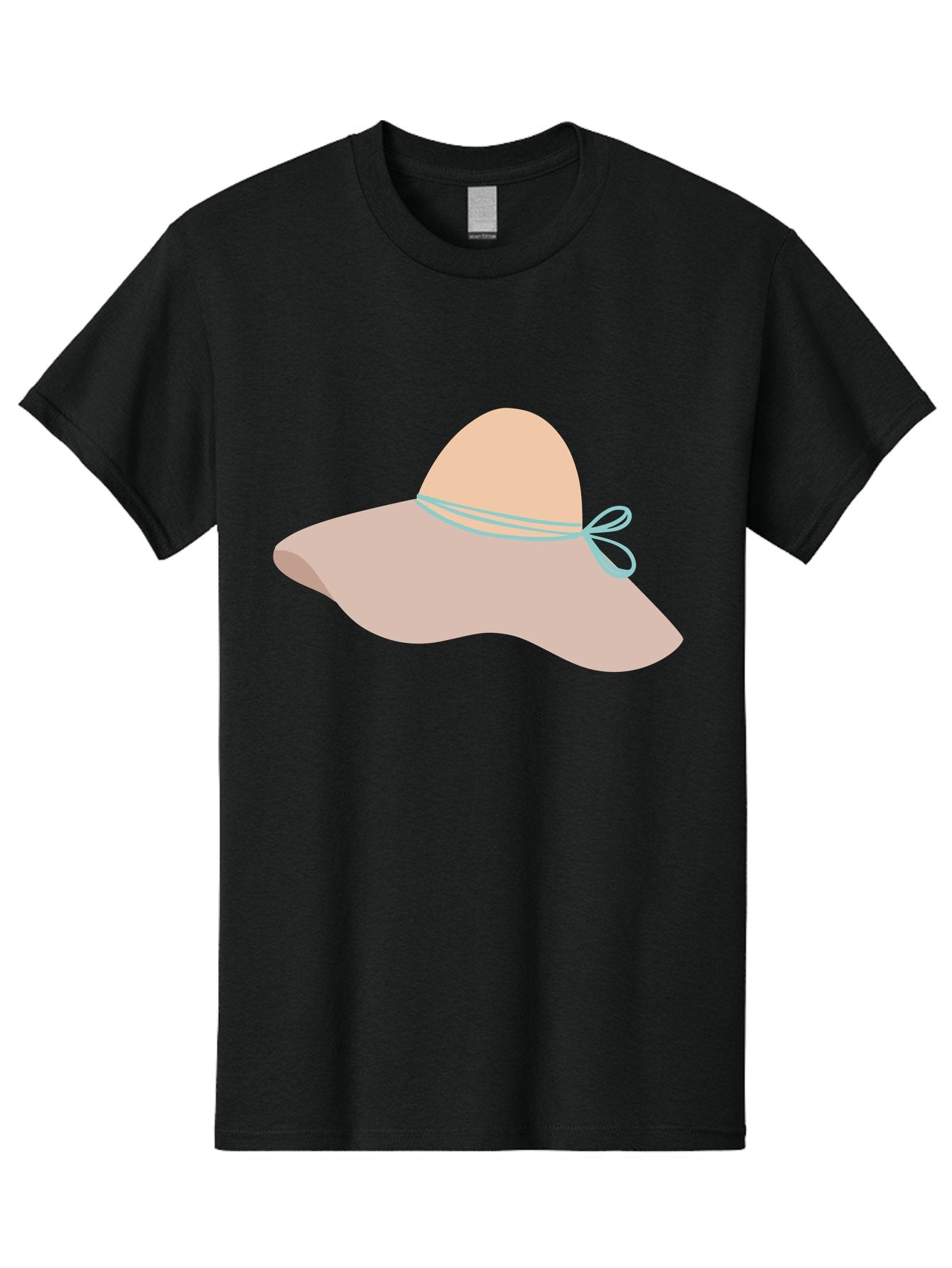 Floppy-Hat Men'S Graphic Tee, 100% Cotton, Comfortable Casual Summer Wear, Machine Washable, Summer Hat, Beach Hat, Sun Protection, Stylish Accessory, Fashion Statement, Pink Color, Blue Ribbon, Elegant Design, Women'S Fashion, Warm Weather Aac034 4