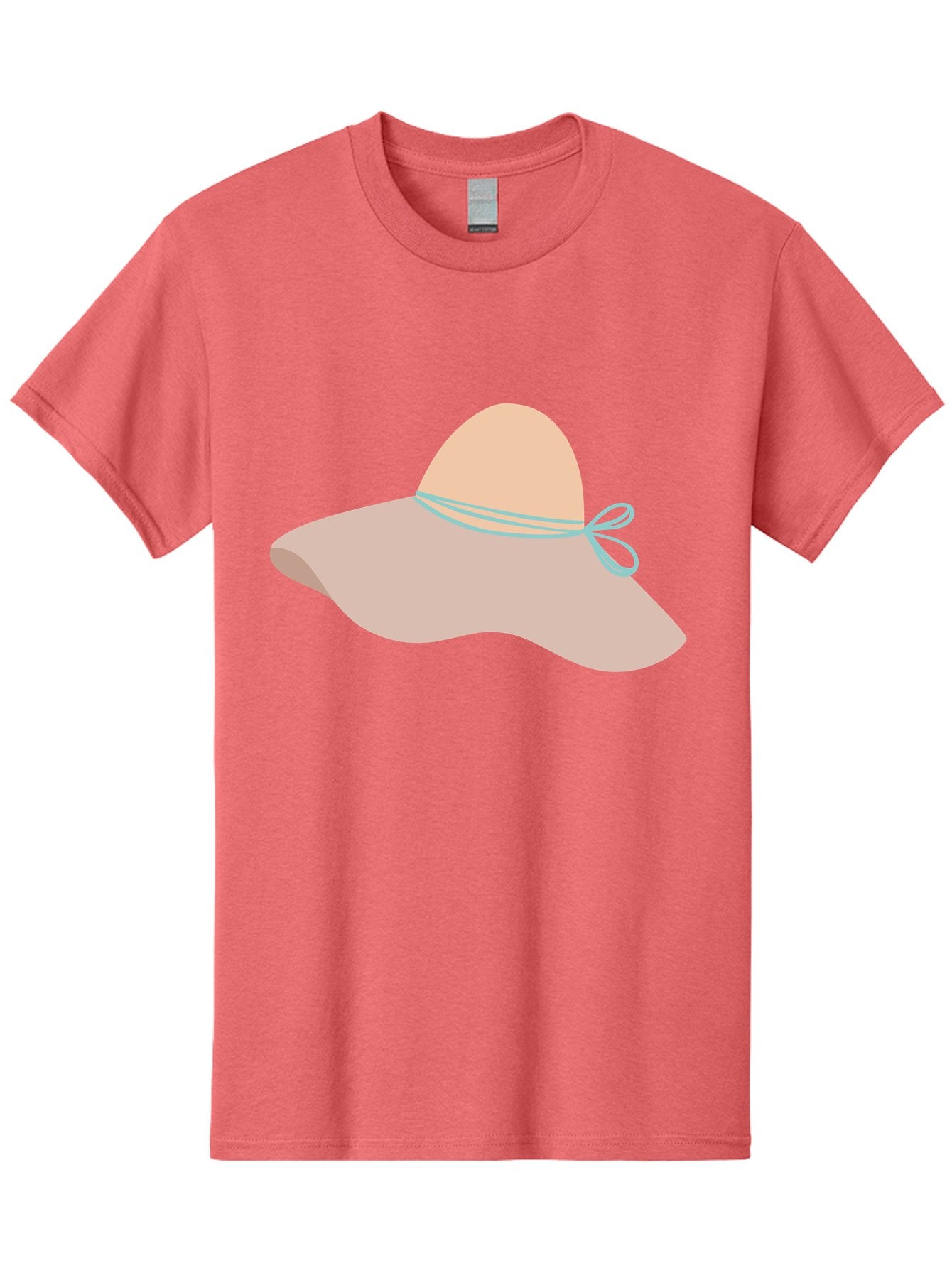 Floppy-Hat Men'S Graphic Tee, 100% Cotton, Comfortable Casual Summer Wear, Machine Washable, Summer Hat, Beach Hat, Sun Protection, Stylish Accessory, Fashion Statement, Pink Color, Blue Ribbon, Elegant Design, Women'S Fashion, Warm Weather Aac034 5