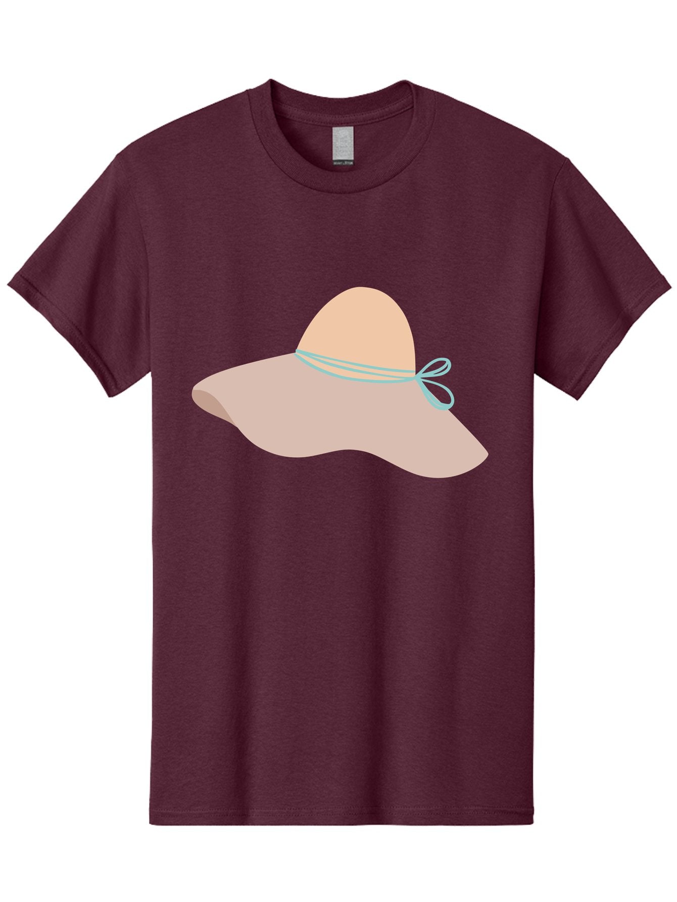 Floppy-Hat Men'S Graphic Tee, 100% Cotton, Comfortable Casual Summer Wear, Machine Washable, Summer Hat, Beach Hat, Sun Protection, Stylish Accessory, Fashion Statement, Pink Color, Blue Ribbon, Elegant Design, Women'S Fashion, Warm Weather Aac034 10