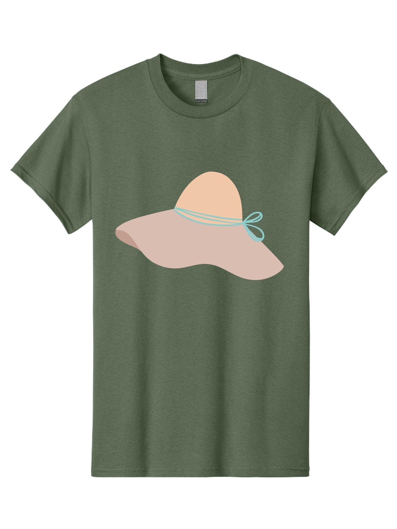 Floppy-Hat Men'S Graphic Tee, 100% Cotton, Comfortable Casual Summer Wear, Machine Washable, Summer Hat, Beach Hat, Sun Protection, Stylish Accessory, Fashion Statement, Pink Color, Blue Ribbon, Elegant Design, Women'S Fashion, Warm Weather Aac034 12