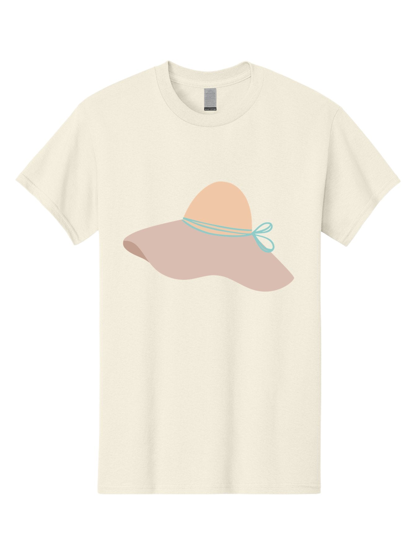 Floppy-Hat Men'S Graphic Tee, 100% Cotton, Comfortable Casual Summer Wear, Machine Washable, Summer Hat, Beach Hat, Sun Protection, Stylish Accessory, Fashion Statement, Pink Color, Blue Ribbon, Elegant Design, Women'S Fashion, Warm Weather Aac034 3
