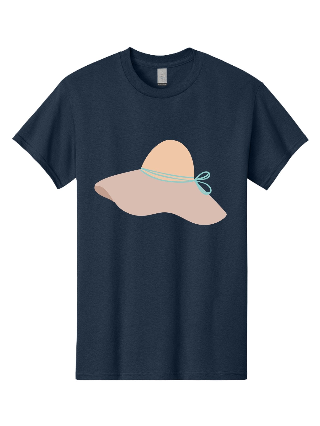 Floppy-Hat Men'S Graphic Tee, 100% Cotton, Comfortable Casual Summer Wear, Machine Washable, Summer Hat, Beach Hat, Sun Protection, Stylish Accessory, Fashion Statement, Pink Color, Blue Ribbon, Elegant Design, Women'S Fashion, Warm Weather Aac034 14