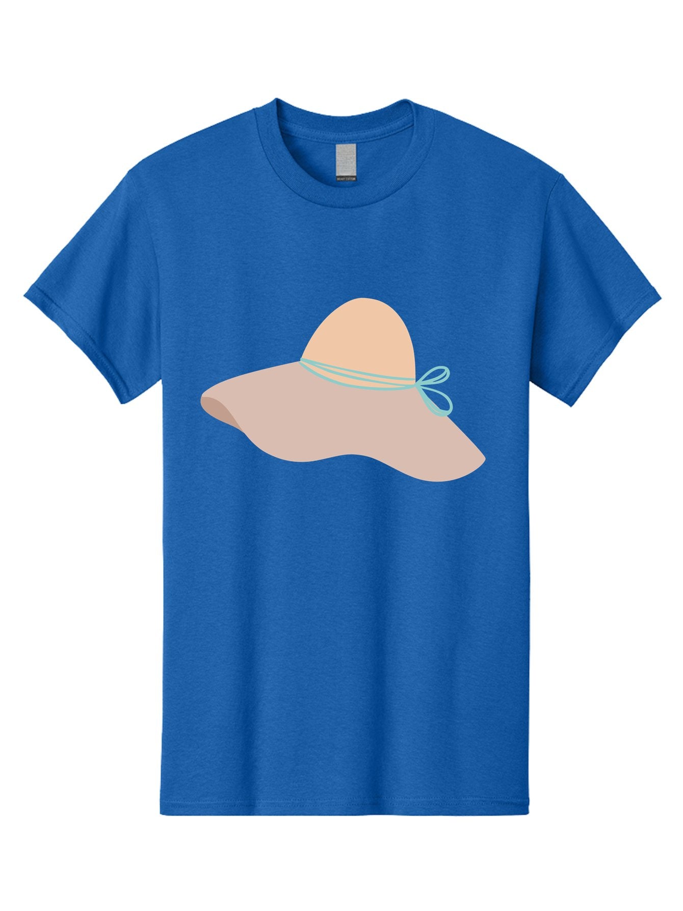 Floppy-Hat Men'S Graphic Tee, 100% Cotton, Comfortable Casual Summer Wear, Machine Washable, Summer Hat, Beach Hat, Sun Protection, Stylish Accessory, Fashion Statement, Pink Color, Blue Ribbon, Elegant Design, Women'S Fashion, Warm Weather Aac034 15