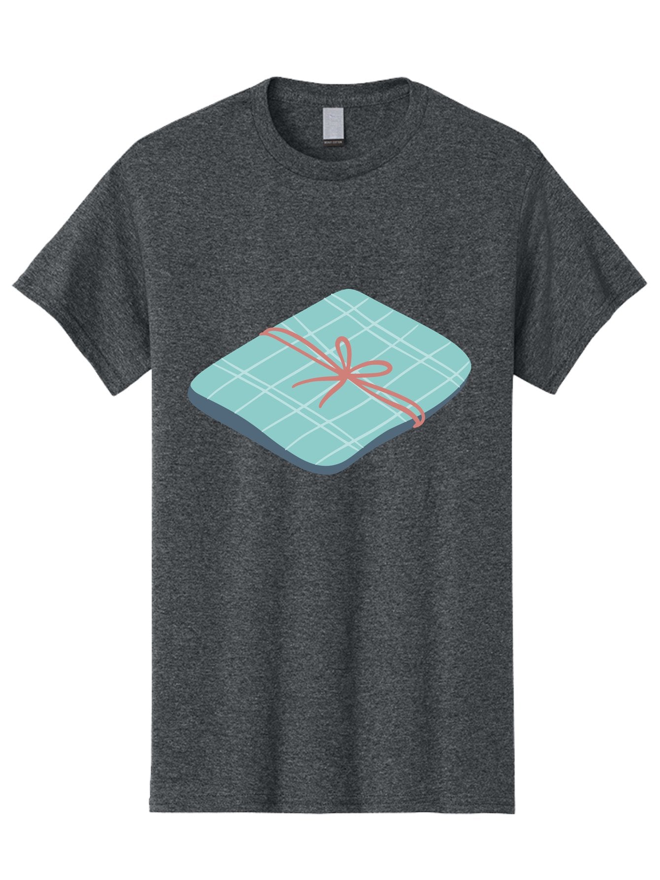 Gift-Box Men'S Graphic Tee, 100% Cotton, Comfortable Casual Summer Wear, Machine Washable, Wrapped Gift, Plaid Pattern, Red Ribbon, Bow, Present, Gift Idea, Celebration, Festive, Occasion, Special Day, Packaging Aac037 7