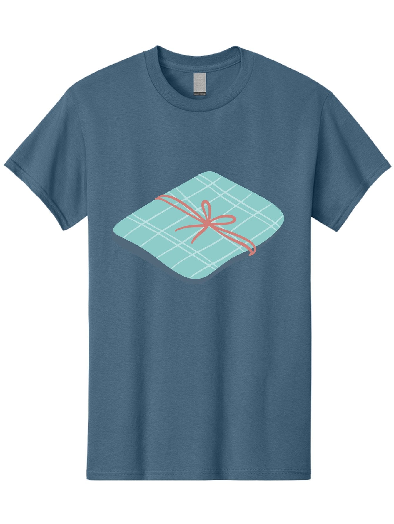 Gift-Box Men'S Graphic Tee, 100% Cotton, Comfortable Casual Summer Wear, Machine Washable, Wrapped Gift, Plaid Pattern, Red Ribbon, Bow, Present, Gift Idea, Celebration, Festive, Occasion, Special Day, Packaging Aac037 8