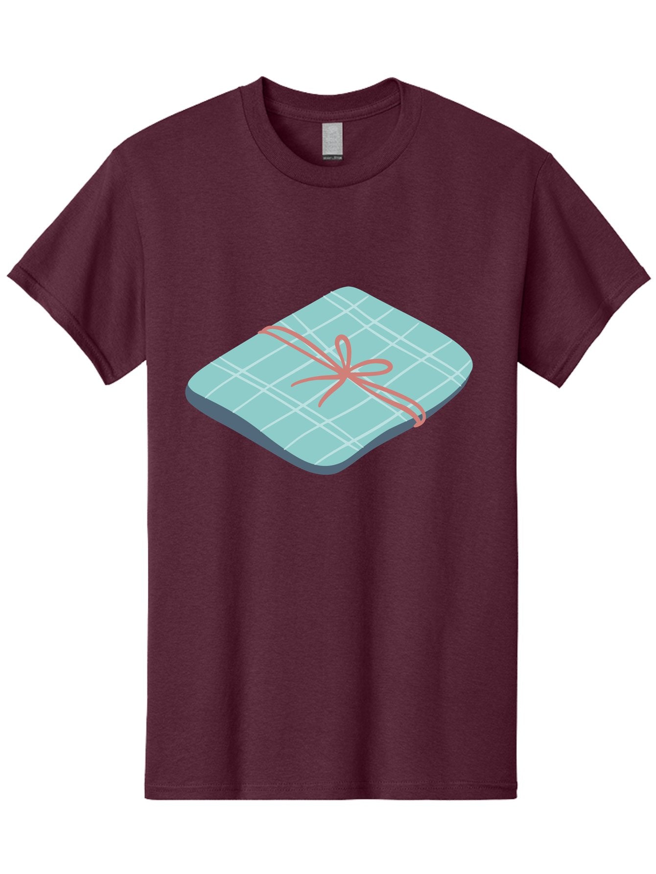 Gift-Box Men'S Graphic Tee, 100% Cotton, Comfortable Casual Summer Wear, Machine Washable, Wrapped Gift, Plaid Pattern, Red Ribbon, Bow, Present, Gift Idea, Celebration, Festive, Occasion, Special Day, Packaging Aac037 14