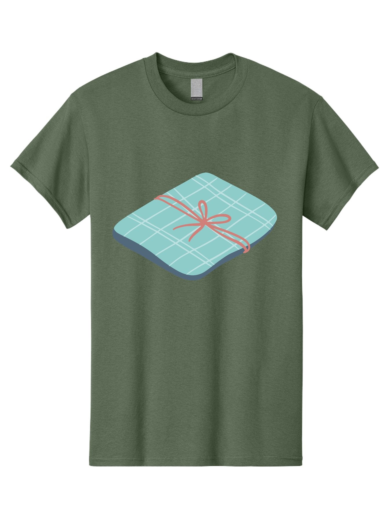 Gift-Box Men'S Graphic Tee, 100% Cotton, Comfortable Casual Summer Wear, Machine Washable, Wrapped Gift, Plaid Pattern, Red Ribbon, Bow, Present, Gift Idea, Celebration, Festive, Occasion, Special Day, Packaging Aac037 13