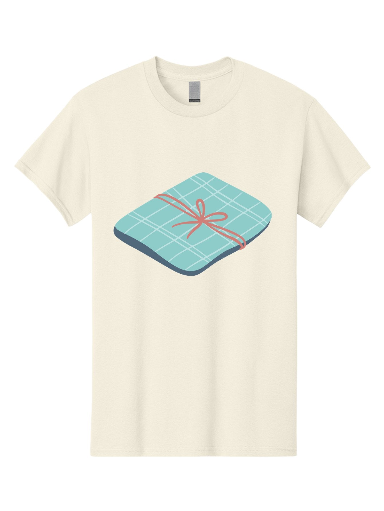 Gift-Box Men'S Graphic Tee, 100% Cotton, Comfortable Casual Summer Wear, Machine Washable, Wrapped Gift, Plaid Pattern, Red Ribbon, Bow, Present, Gift Idea, Celebration, Festive, Occasion, Special Day, Packaging Aac037 15