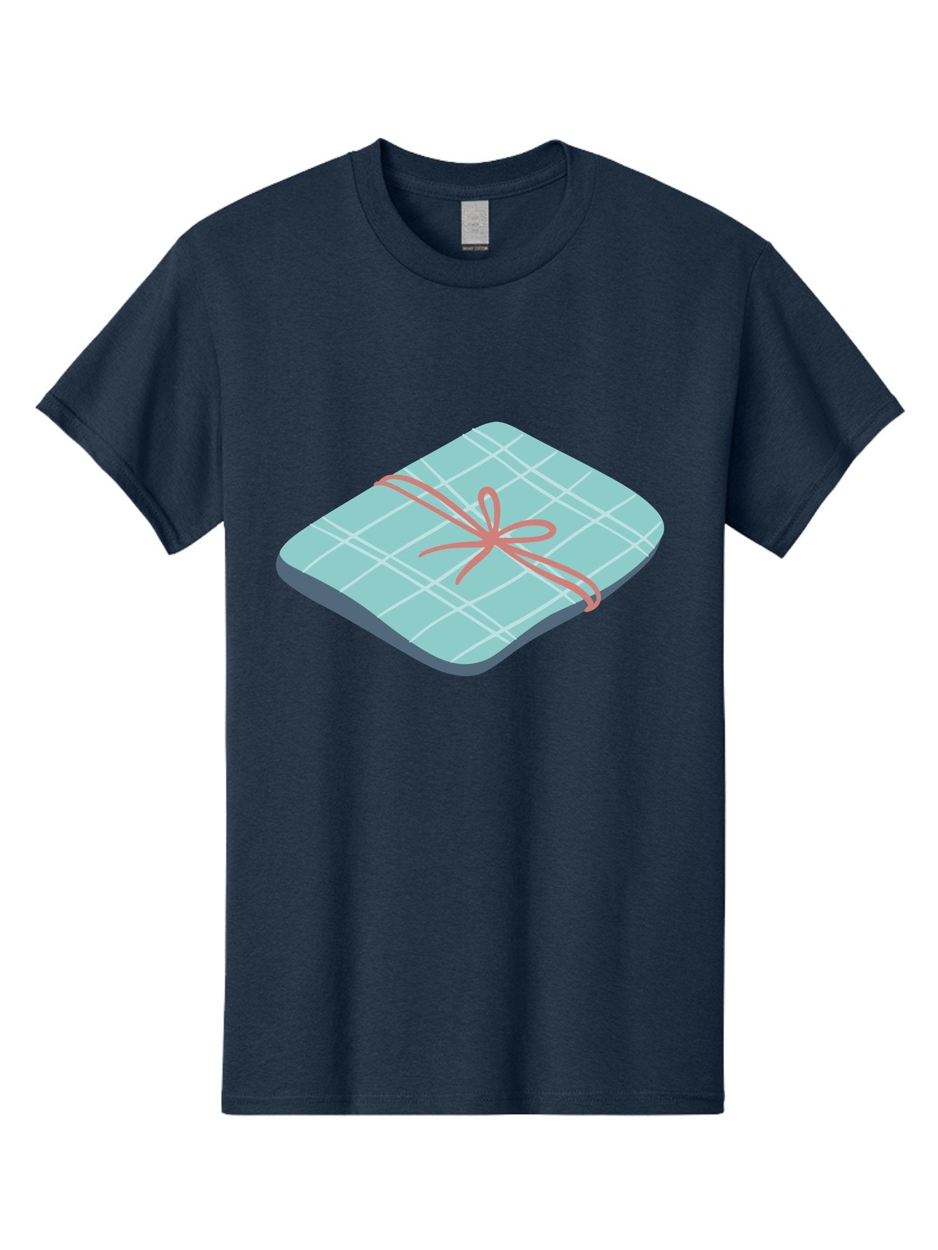 Gift-Box Men'S Graphic Tee, 100% Cotton, Comfortable Casual Summer Wear, Machine Washable, Wrapped Gift, Plaid Pattern, Red Ribbon, Bow, Present, Gift Idea, Celebration, Festive, Occasion, Special Day, Packaging Aac037 11