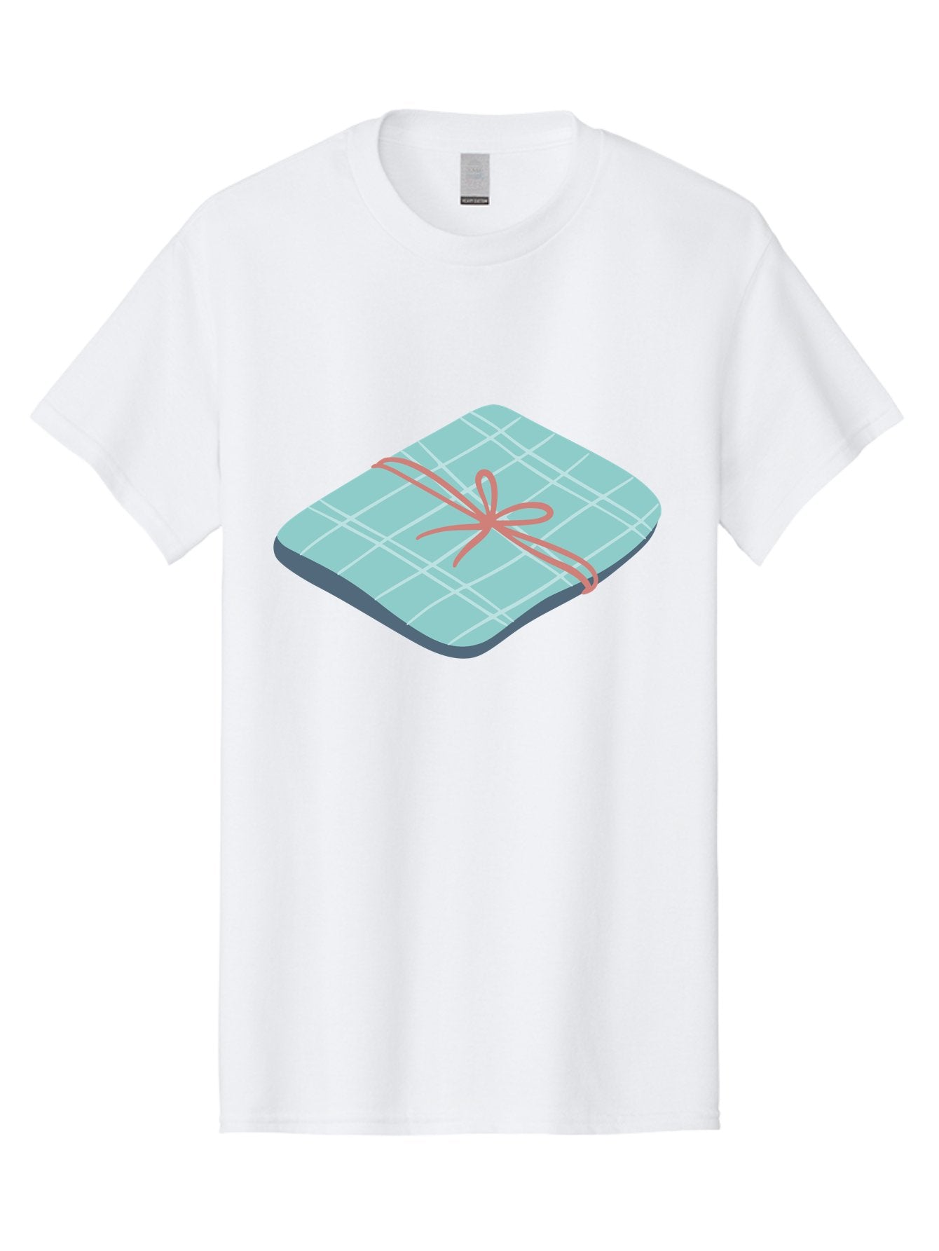 Gift-Box Men'S Graphic Tee, 100% Cotton, Comfortable Casual Summer Wear, Machine Washable, Wrapped Gift, Plaid Pattern, Red Ribbon, Bow, Present, Gift Idea, Celebration, Festive, Occasion, Special Day, Packaging Aac037 6