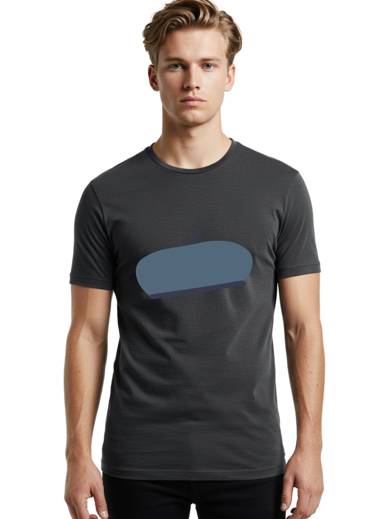Gray-Apple Men'S Graphic Tee, 100% Cotton, Comfortable Casual Summer Wear, Machine Washable, Gray Apple, Stylized Fruit, Simple Illustration, Minimalist Design, Fruit Icon, Digital Art Aac038 16