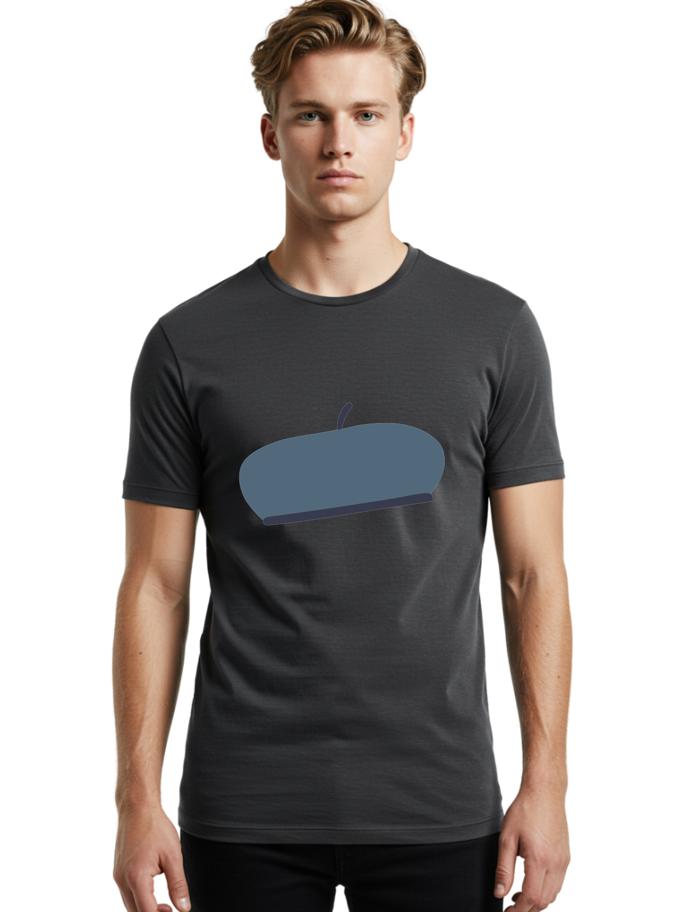 Gray-Apple Men'S Graphic Tee, 100% Cotton, Comfortable Casual Summer Wear, Machine Washable, Gray Apple, Stylized Fruit, Simple Illustration, Minimalist Design, Fruit Icon, Digital Art Aac038 26