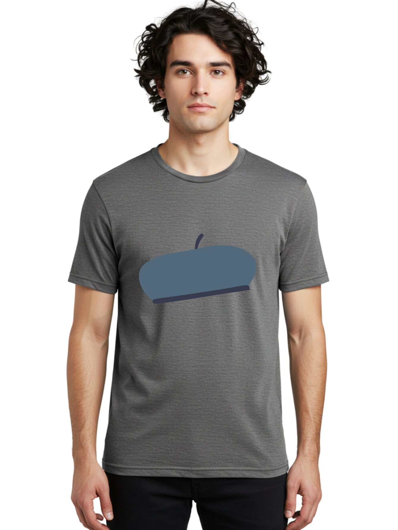 Gray-Apple Men'S Graphic Tee, 100% Cotton, Comfortable Casual Summer Wear, Machine Washable, Gray Apple, Stylized Fruit, Simple Illustration, Minimalist Design, Fruit Icon, Digital Art Aac038 17