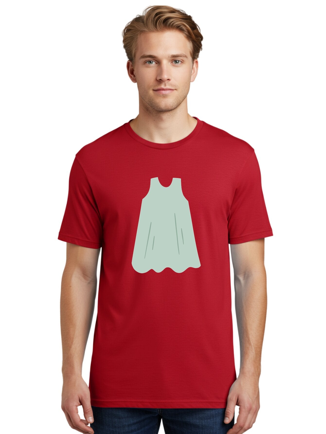 Grey-Dress Men'S Graphic Tee, 100% Cotton, Comfortable Casual Summer Wear, Machine Washable, Simple Dress Design, Sleeveless Dress, A-Line Dress, Grey Clothing, Fashion Illustration, Minimalist Style, Women'S Fashion, Soft Grey Tone, Aac041 18