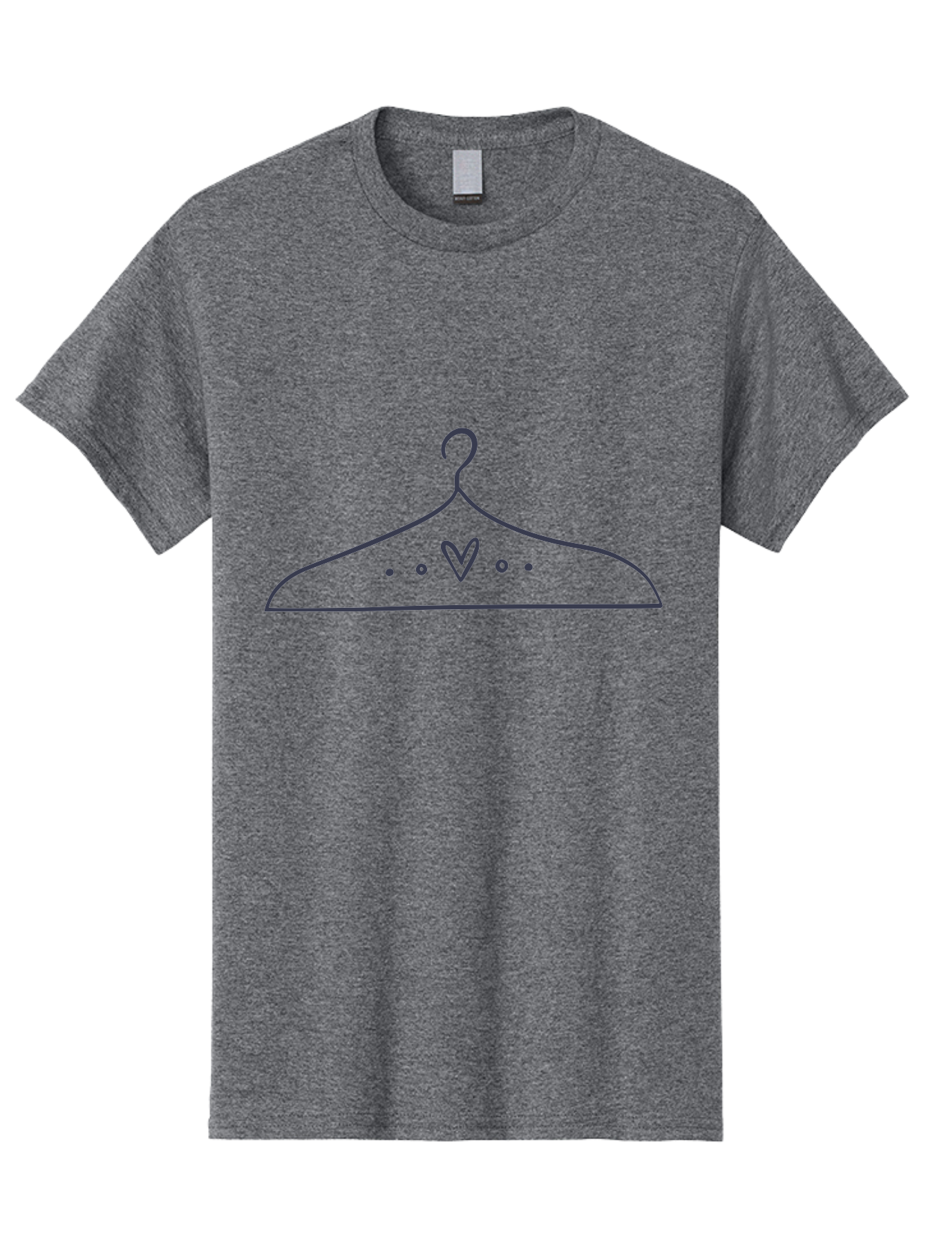 Hanger-With-Heart Men'S Graphic Tee, 100% Cotton, Comfortable Casual Summer Wear, Machine Washable, Clothes Hanger, Minimalist Design, Simple Illustration, Heart Shape, Fashion Accessory, Elegant Simplicity, Wardrobe Essentials Aac045 23