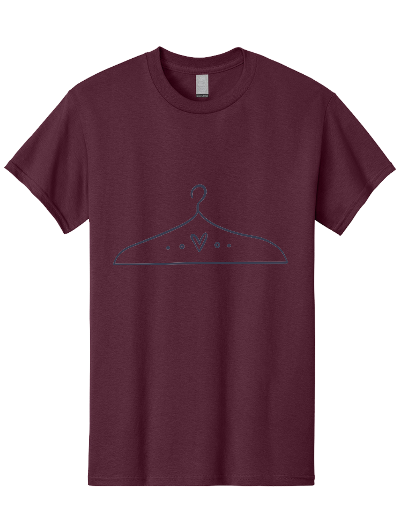 Hanger-With-Heart Men'S Graphic Tee, 100% Cotton, Comfortable Casual Summer Wear, Machine Washable, Clothes Hanger, Minimalist Design, Simple Illustration, Heart Shape, Fashion Accessory, Elegant Simplicity, Wardrobe Essentials Aac045 17