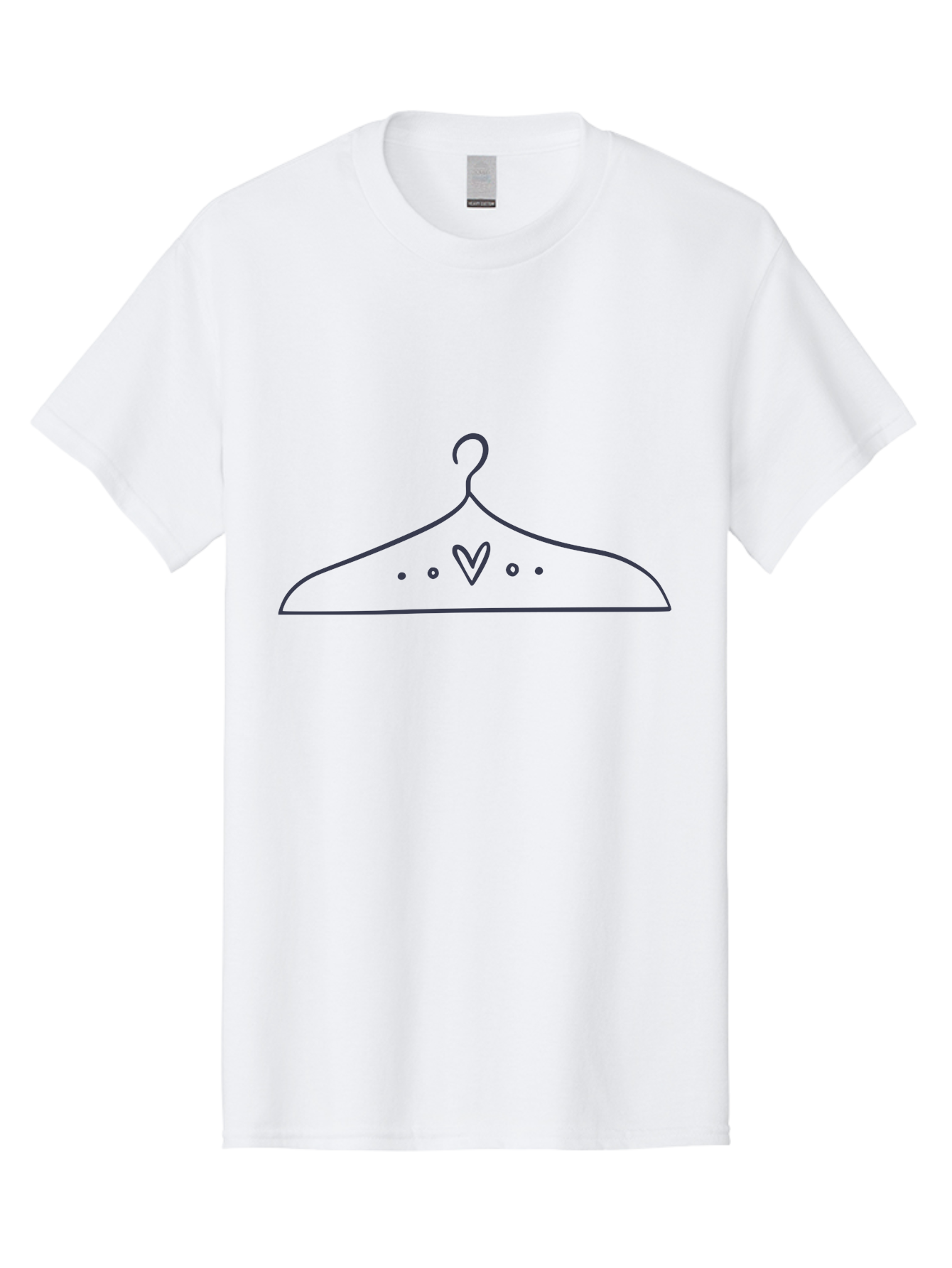 Hanger-With-Heart Men'S Graphic Tee, 100% Cotton, Comfortable Casual Summer Wear, Machine Washable, Clothes Hanger, Minimalist Design, Simple Illustration, Heart Shape, Fashion Accessory, Elegant Simplicity, Wardrobe Essentials Aac045 11