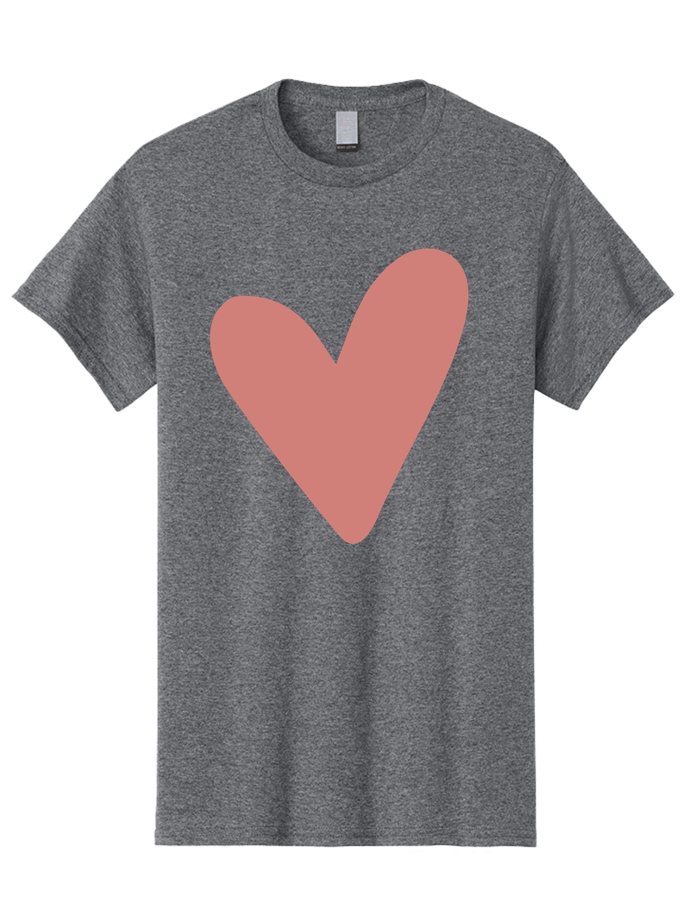Heart Men'S Graphic Tee, 100% Cotton, Comfortable Casual Summer Wear, Machine Washable, Pink Heart, Love Symbol, Heart Icon, Cute Design, Minimalist Art, Simple Heart, Pink Color, Heart Shape Aac048 5