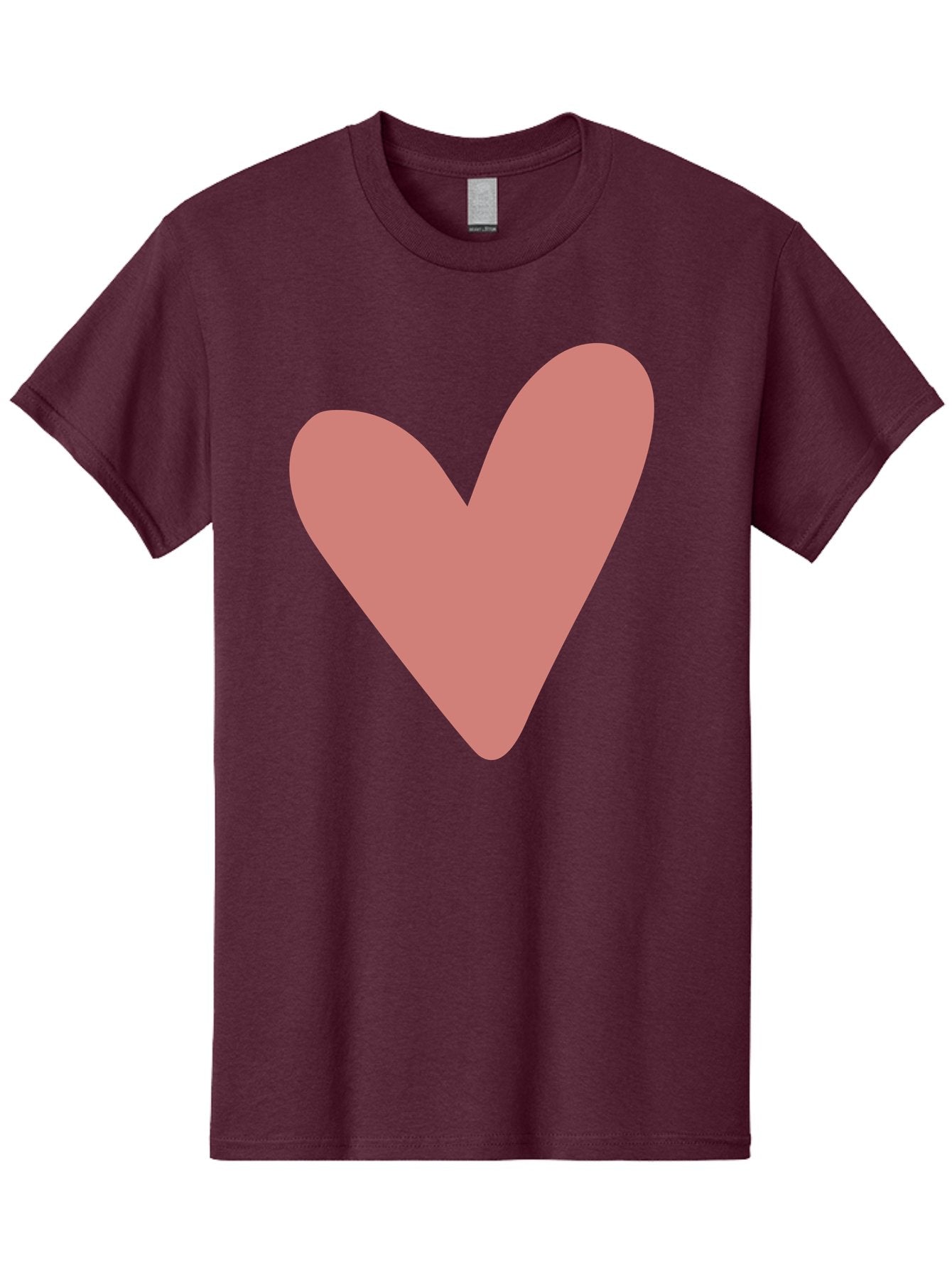 Heart Men'S Graphic Tee, 100% Cotton, Comfortable Casual Summer Wear, Machine Washable, Pink Heart, Love Symbol, Heart Icon, Cute Design, Minimalist Art, Simple Heart, Pink Color, Heart Shape Aac048