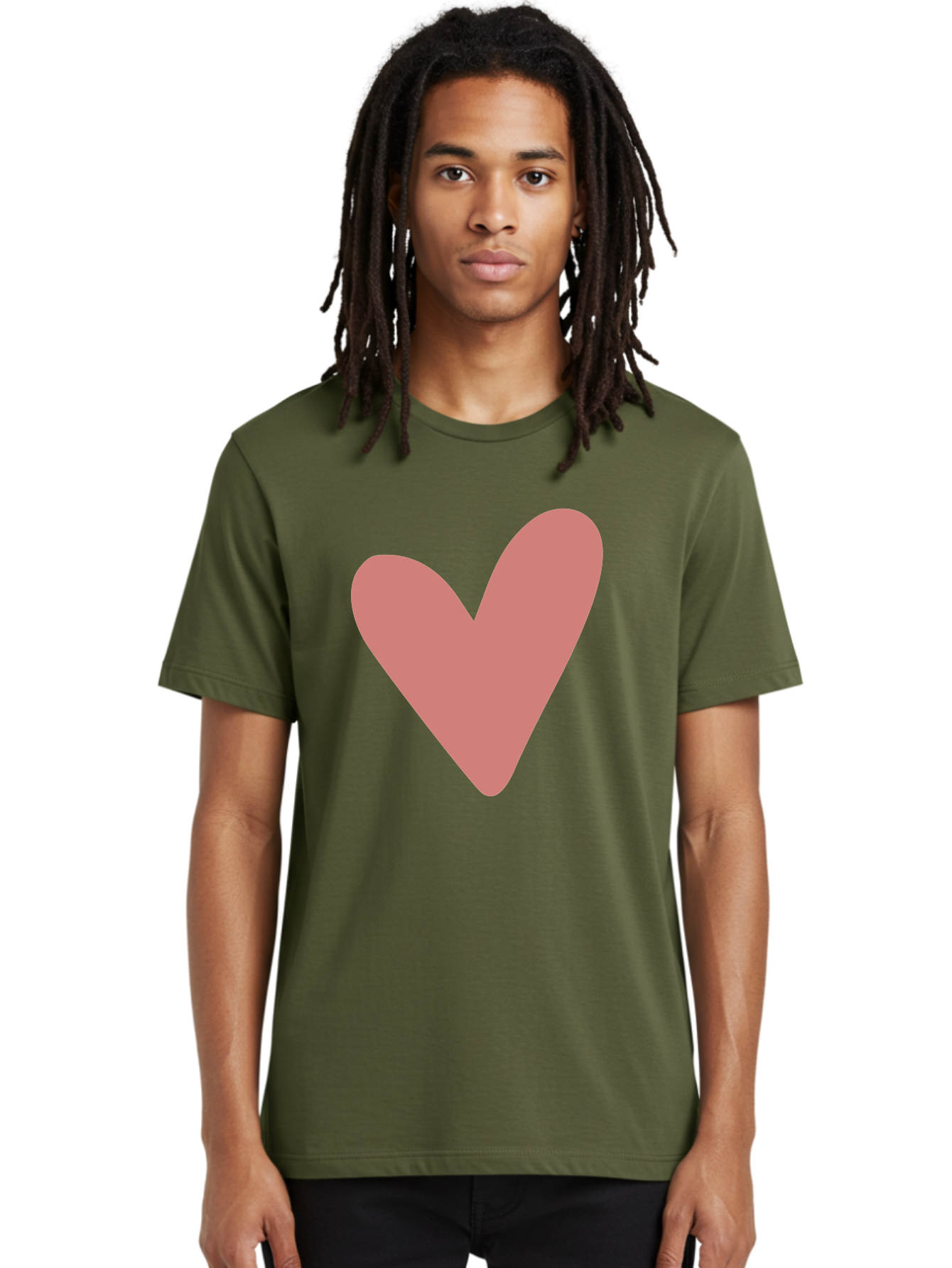 Heart Men'S Graphic Tee, 100% Cotton, Comfortable Casual Summer Wear, Machine Washable, Pink Heart, Love Symbol, Heart Icon, Cute Design, Minimalist Art, Simple Heart, Pink Color, Heart Shape Aac048 8