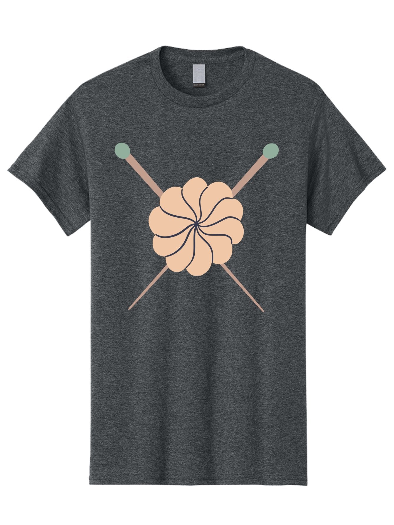 Knitting-Icon Men'S Graphic Tee, 100% Cotton, Comfortable Casual Summer Wear, Machine Washable, Knitting Needles, Yarn Ball, Crafting Tools, Hobby Supplies, Knitting Accessories, Handmade, Diy, Creative Hobbies, Knitting, Yarn Aac051 11