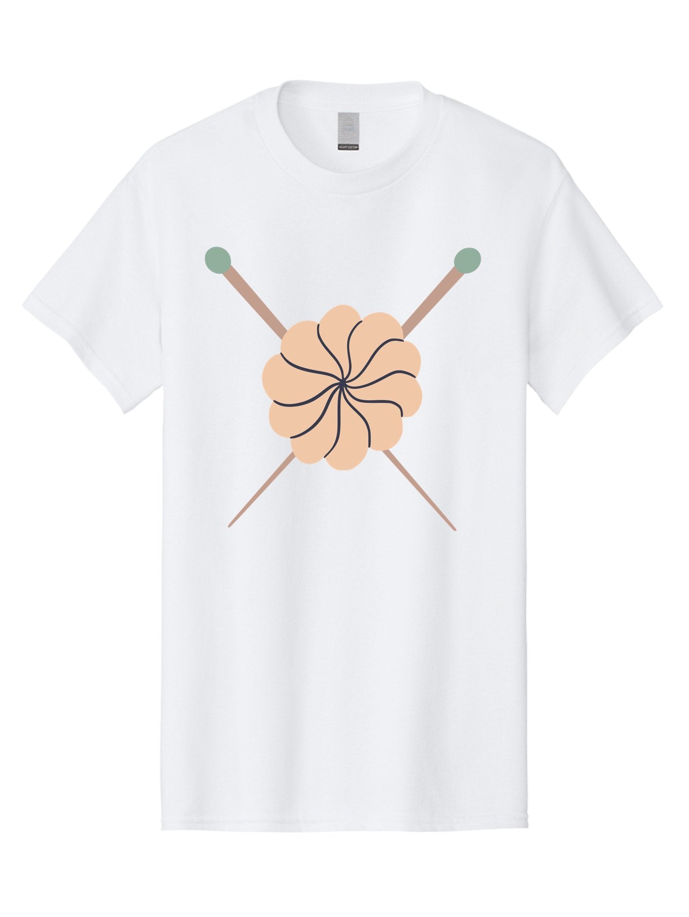 Knitting-Icon Men'S Graphic Tee, 100% Cotton, Comfortable Casual Summer Wear, Machine Washable, Knitting Needles, Yarn Ball, Crafting Tools, Hobby Supplies, Knitting Accessories, Handmade, Diy, Creative Hobbies, Knitting, Yarn Aac051 12