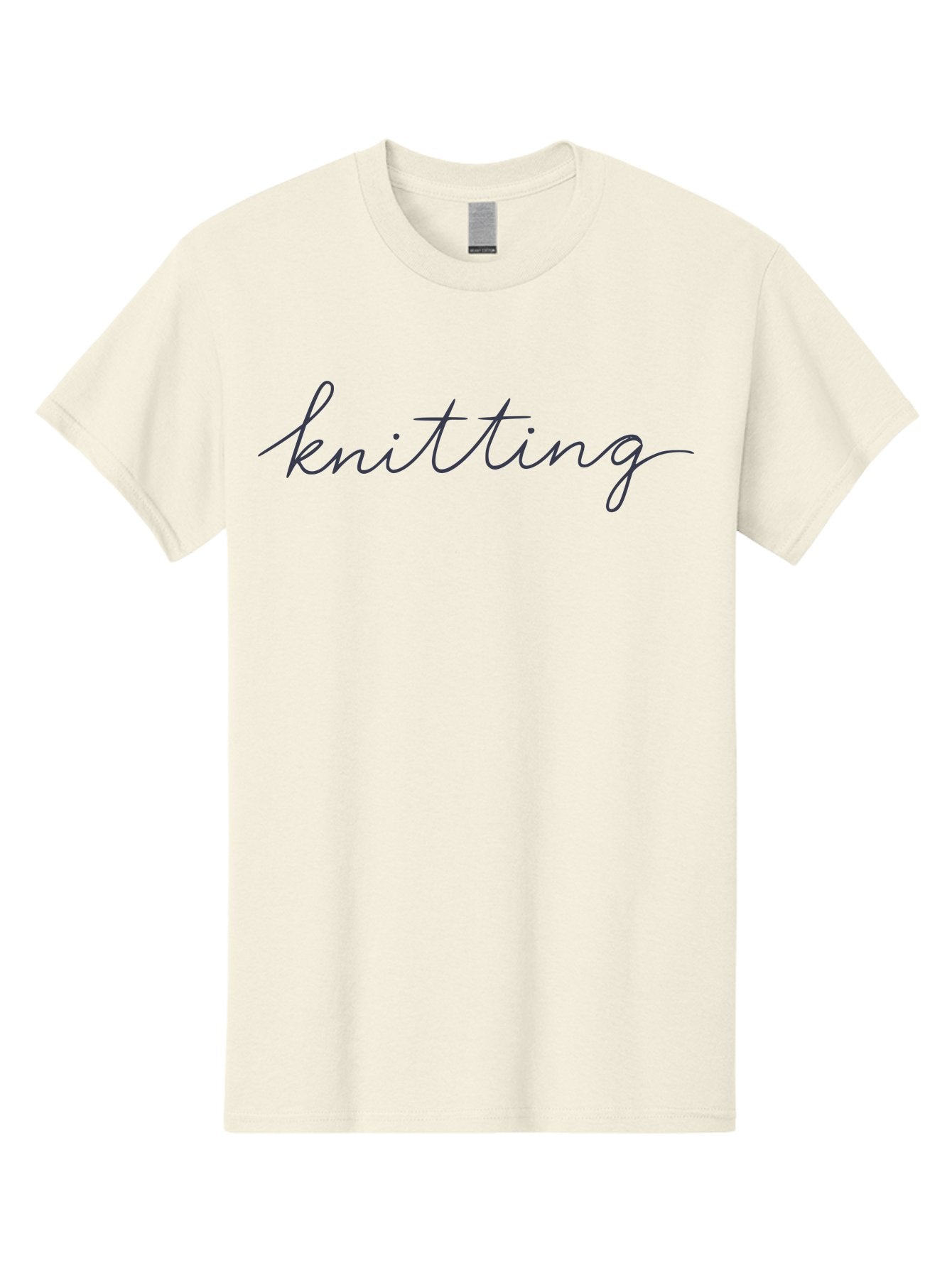 Knitting Men'S Graphic Tee, 100% Cotton, Comfortable Casual Summer Wear, Machine Washable, Knitting Text, Cursive Script, Dark Blue Lettering, Textile Art, Handmade Crafts, Yarn Work, Knitting Hobby Aac052 6