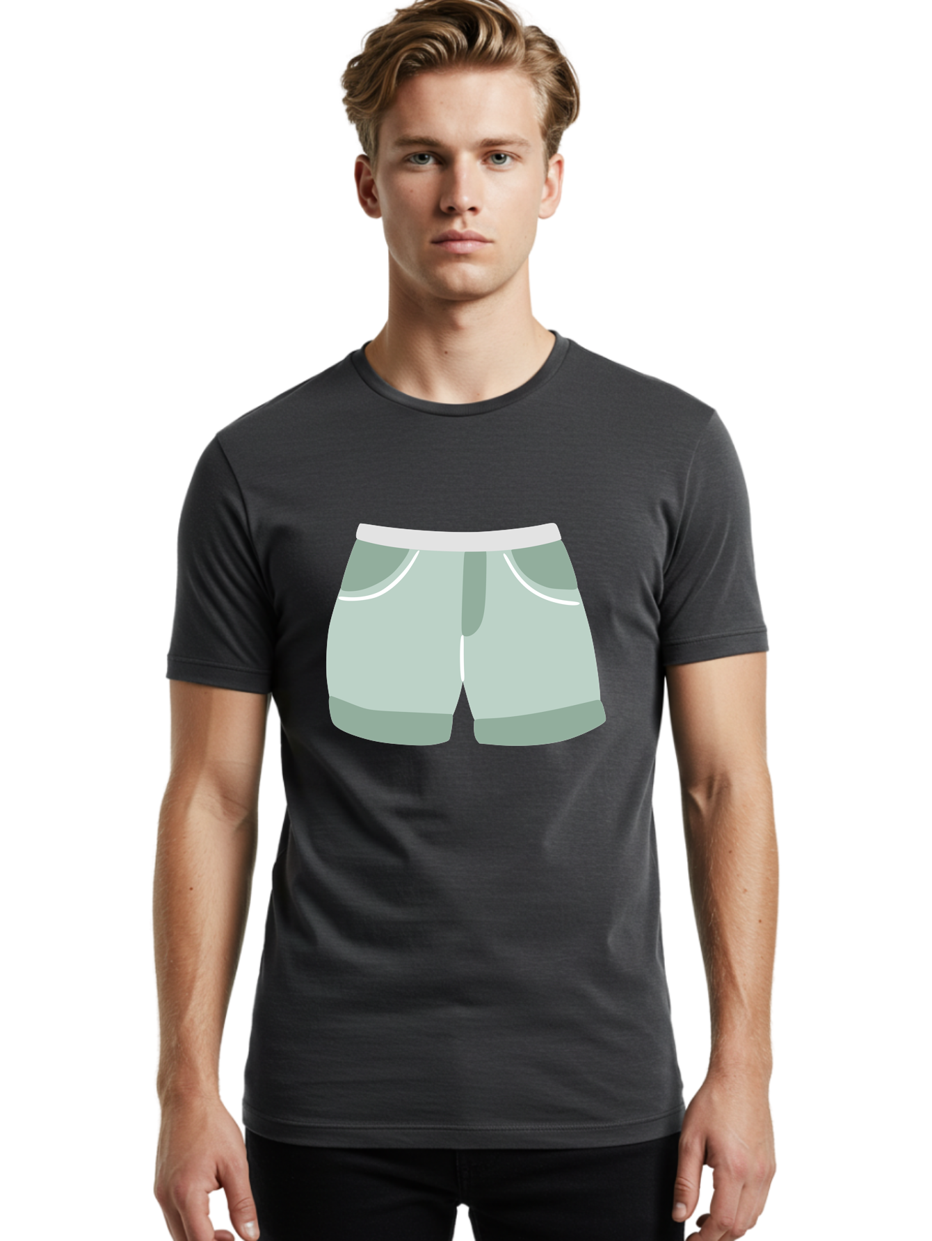 Light-Green-Shorts Men'S Graphic Tee, 100% Cotton, Comfortable Casual Summer Wear, Machine Washable, Men'S Underwear, Boxer Shorts, Comfortable Clothing, Casual Wear, Relaxed Fit, Simple Design, Gray Color Aac053 14