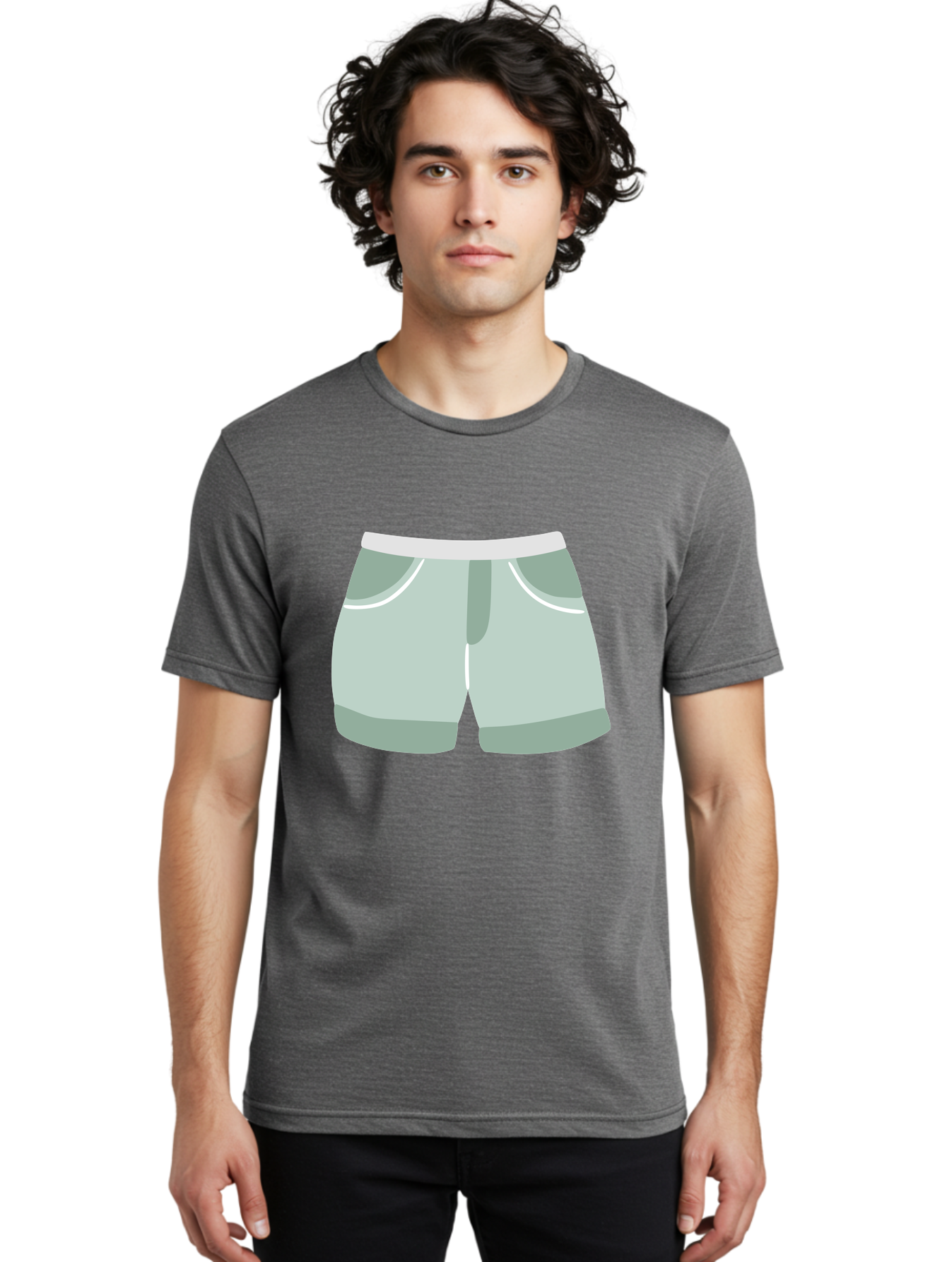 Light-Green-Shorts Men'S Graphic Tee, 100% Cotton, Comfortable Casual Summer Wear, Machine Washable, Men'S Underwear, Boxer Shorts, Comfortable Clothing, Casual Wear, Relaxed Fit, Simple Design, Gray Color Aac053 16