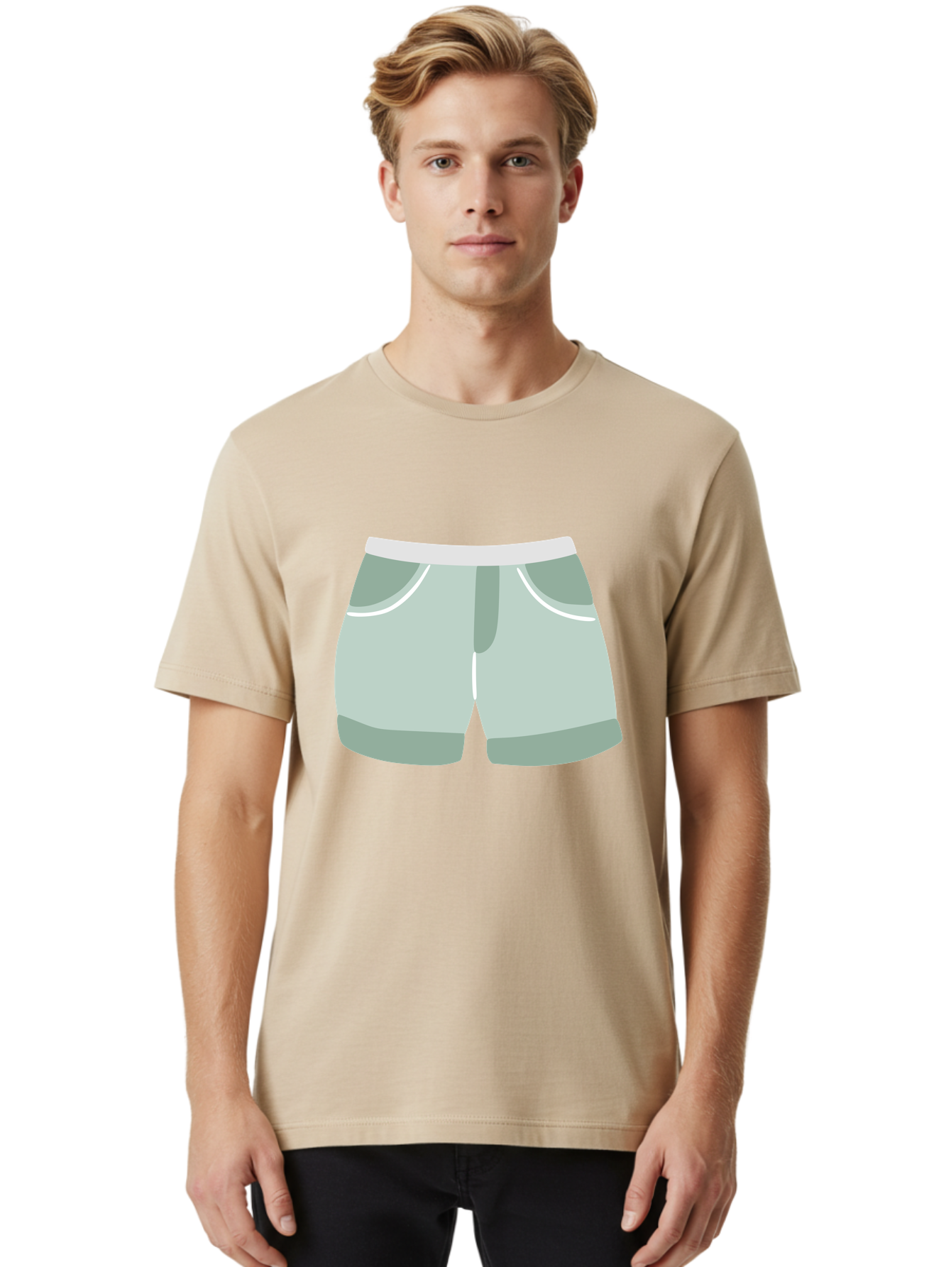 Light-Green-Shorts Men'S Graphic Tee, 100% Cotton, Comfortable Casual Summer Wear, Machine Washable, Men'S Underwear, Boxer Shorts, Comfortable Clothing, Casual Wear, Relaxed Fit, Simple Design, Gray Color Aac053 24