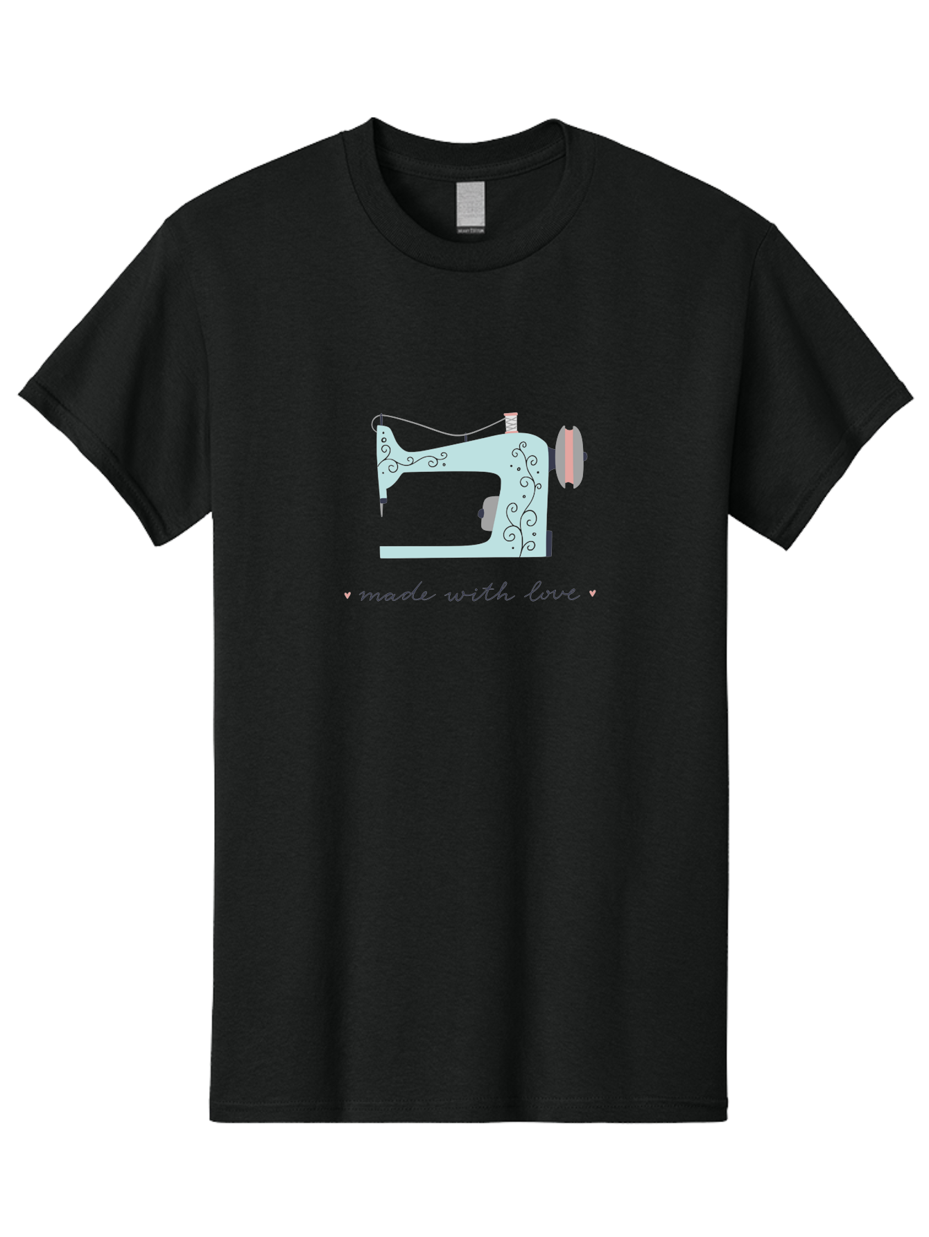 Made-With-Love-1 Men'S Graphic Tee, 100% Cotton, Comfortable Casual Summer Wear, Machine Washable, Vintage Sewing Machine, Handmade With Love, Sewing, Embroidery, Craft, Diy, Tailoring, Fashion Design Aac054 5