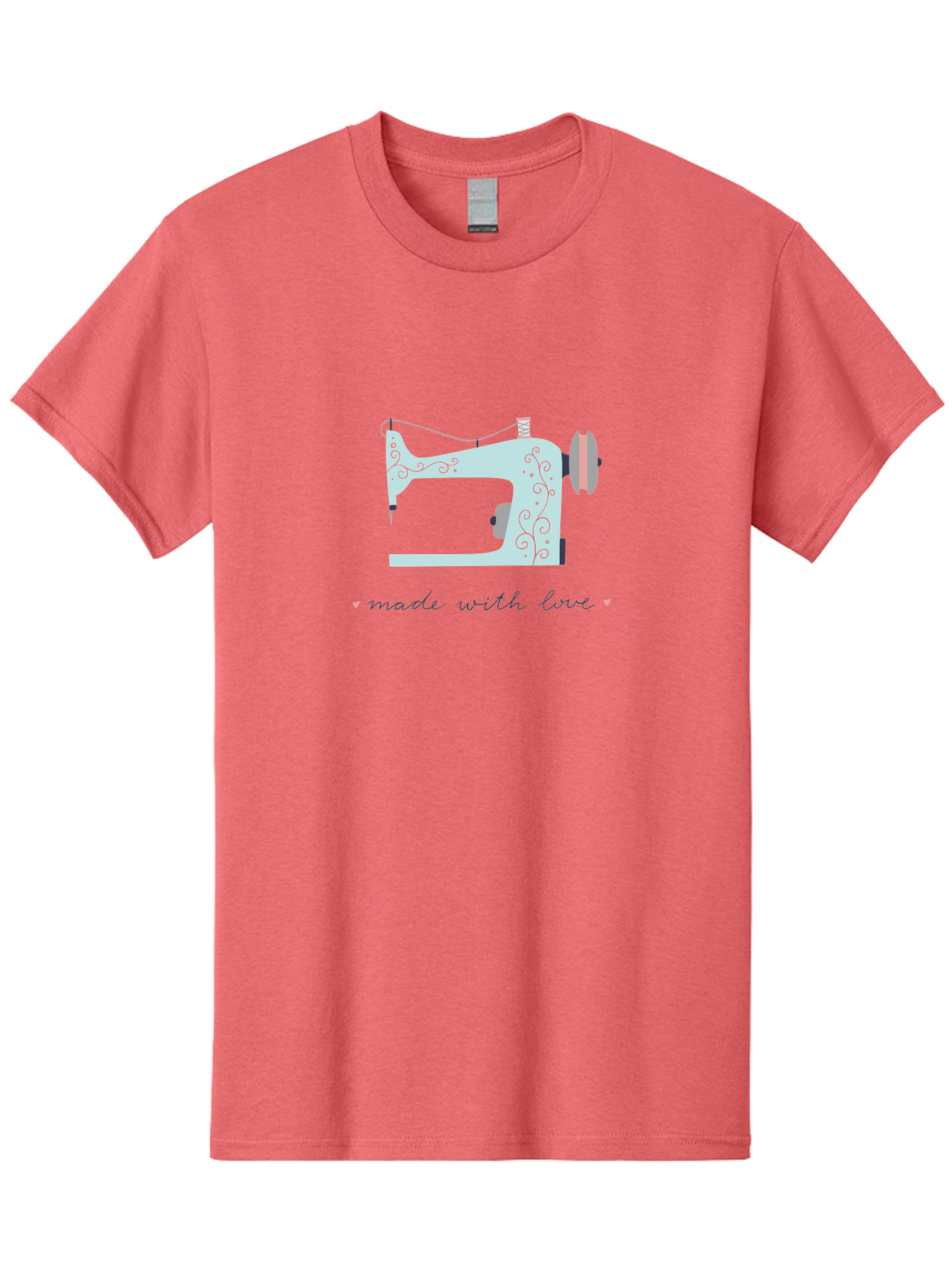 Made-With-Love-1 Men'S Graphic Tee, 100% Cotton, Comfortable Casual Summer Wear, Machine Washable, Vintage Sewing Machine, Handmade With Love, Sewing, Embroidery, Craft, Diy, Tailoring, Fashion Design Aac054 23