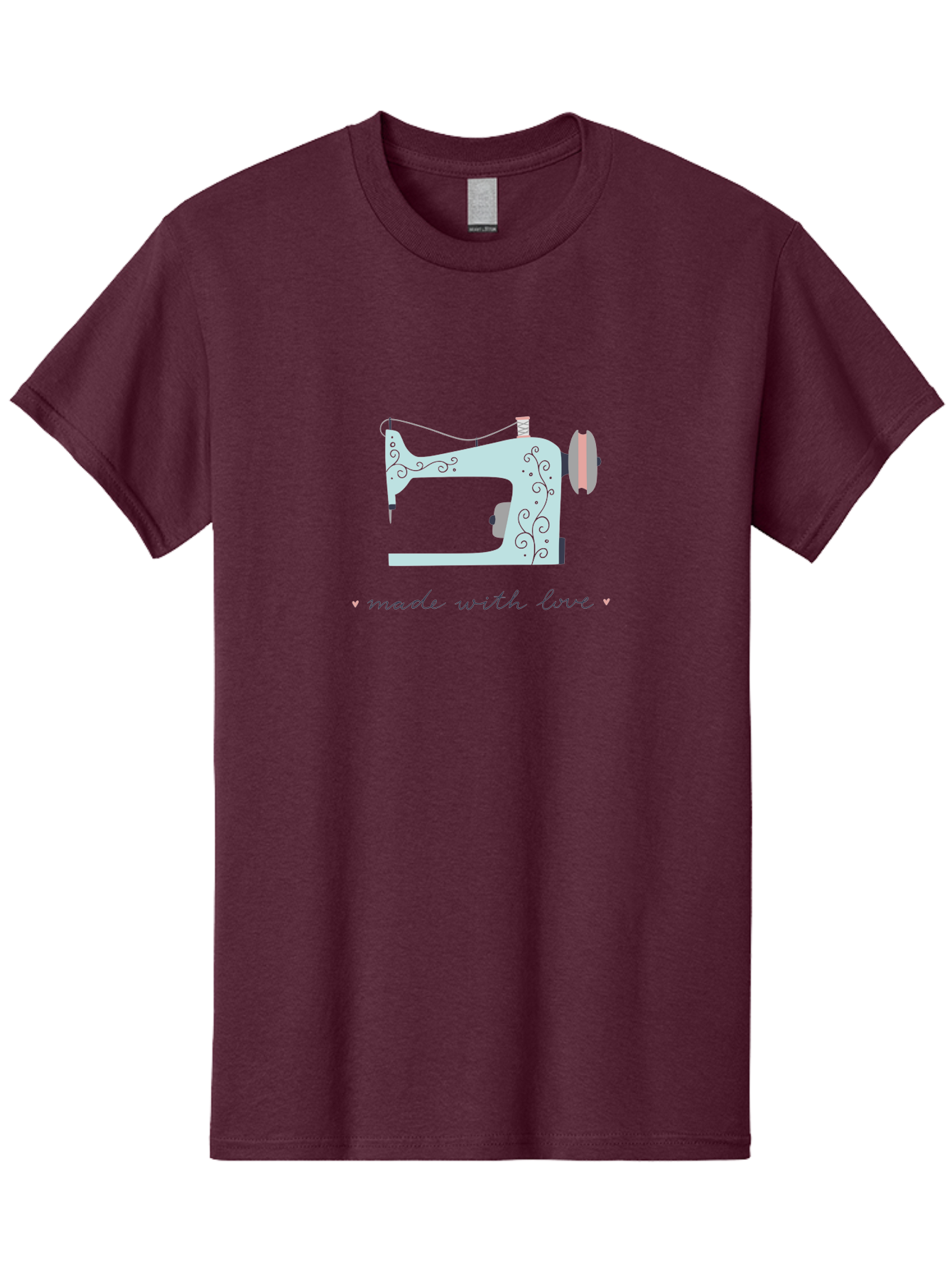 Made-With-Love-1 Men'S Graphic Tee, 100% Cotton, Comfortable Casual Summer Wear, Machine Washable, Vintage Sewing Machine, Handmade With Love, Sewing, Embroidery, Craft, Diy, Tailoring, Fashion Design Aac054 9