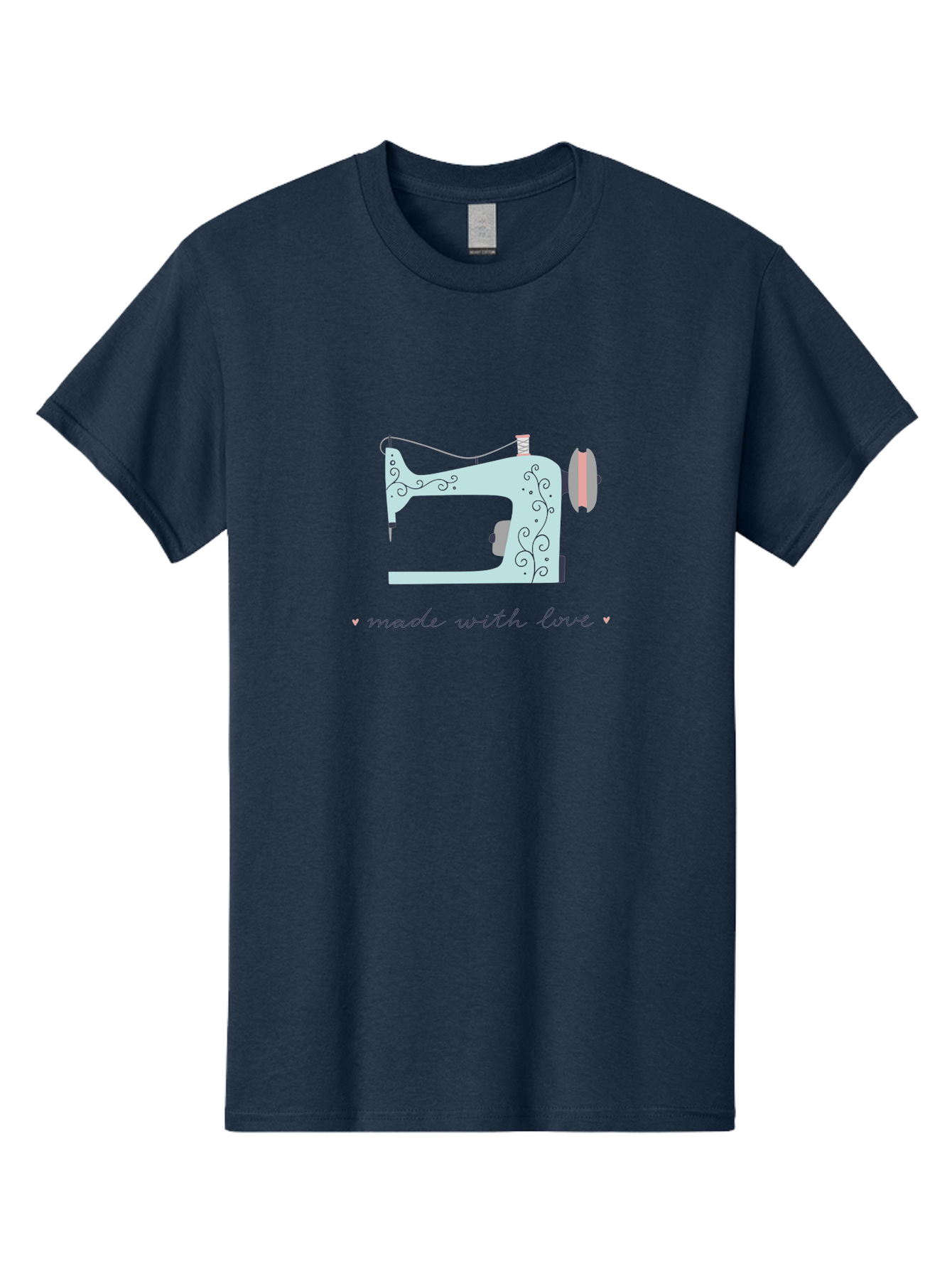 Made-With-Love-1 Men'S Graphic Tee, 100% Cotton, Comfortable Casual Summer Wear, Machine Washable, Vintage Sewing Machine, Handmade With Love, Sewing, Embroidery, Craft, Diy, Tailoring, Fashion Design Aac054 15