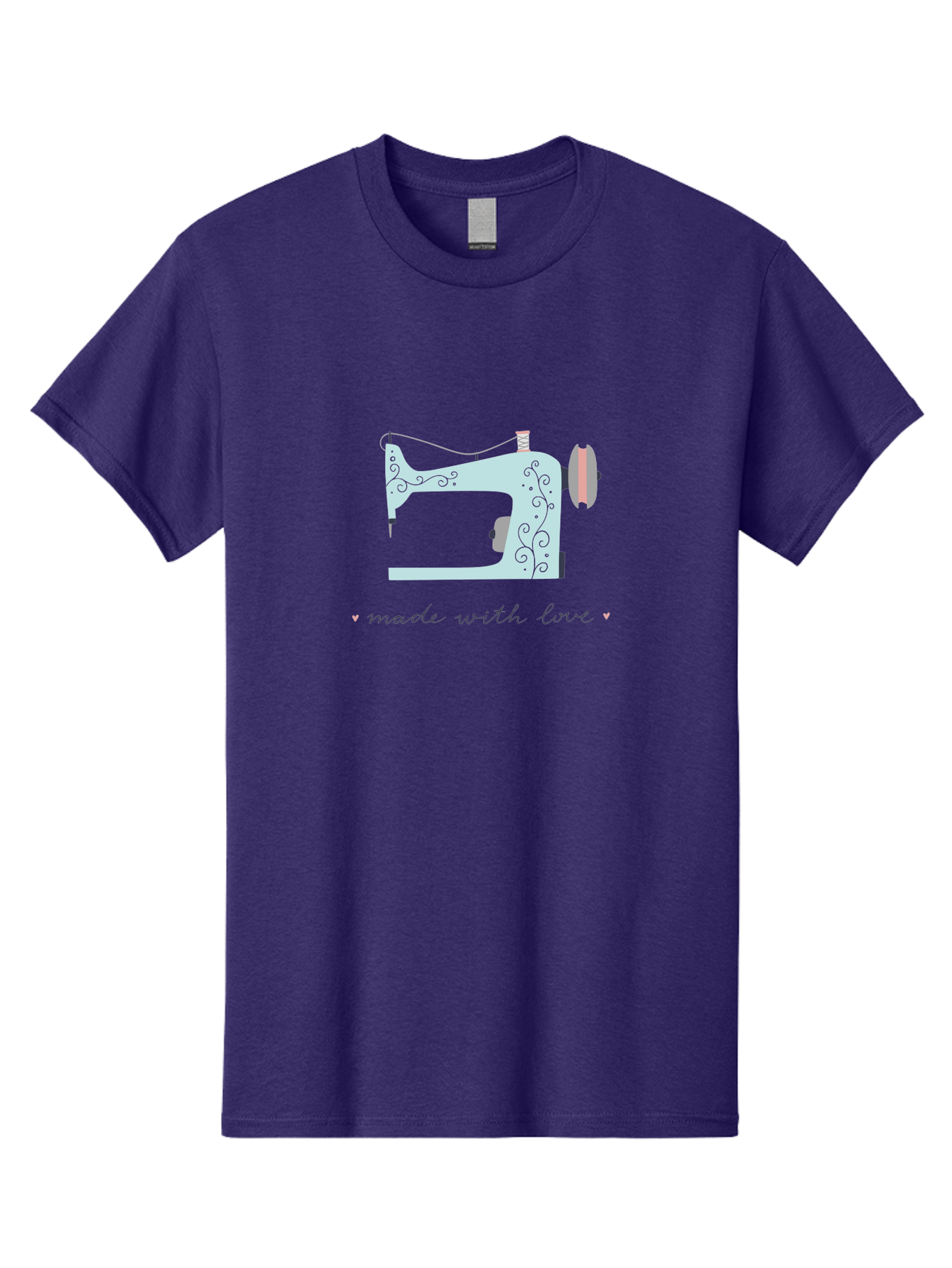 Made-With-Love-1 Men'S Graphic Tee, 100% Cotton, Comfortable Casual Summer Wear, Machine Washable, Vintage Sewing Machine, Handmade With Love, Sewing, Embroidery, Craft, Diy, Tailoring, Fashion Design Aac054 11