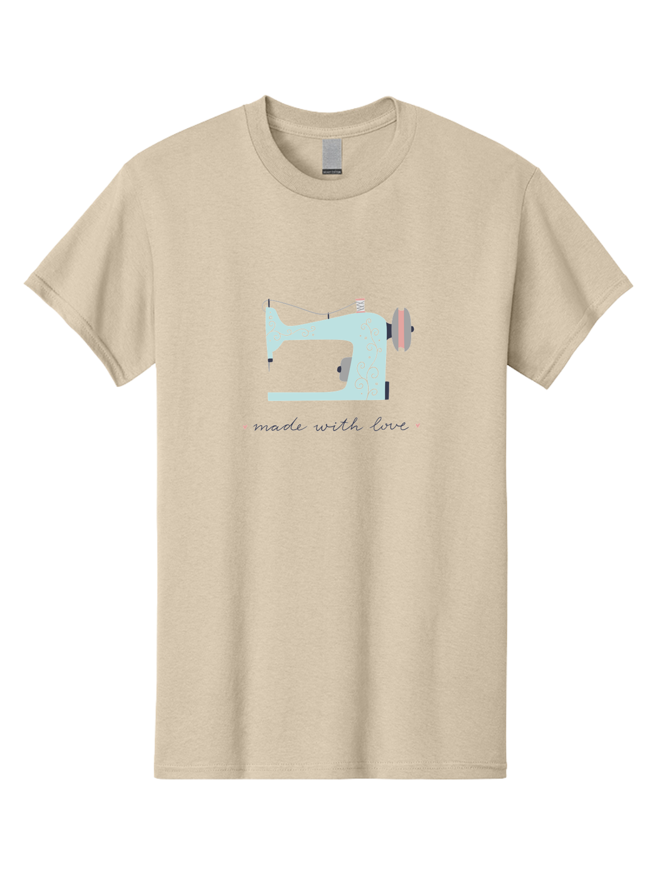 Made-With-Love-1 Men'S Graphic Tee, 100% Cotton, Comfortable Casual Summer Wear, Machine Washable, Vintage Sewing Machine, Handmade With Love, Sewing, Embroidery, Craft, Diy, Tailoring, Fashion Design Aac054 19